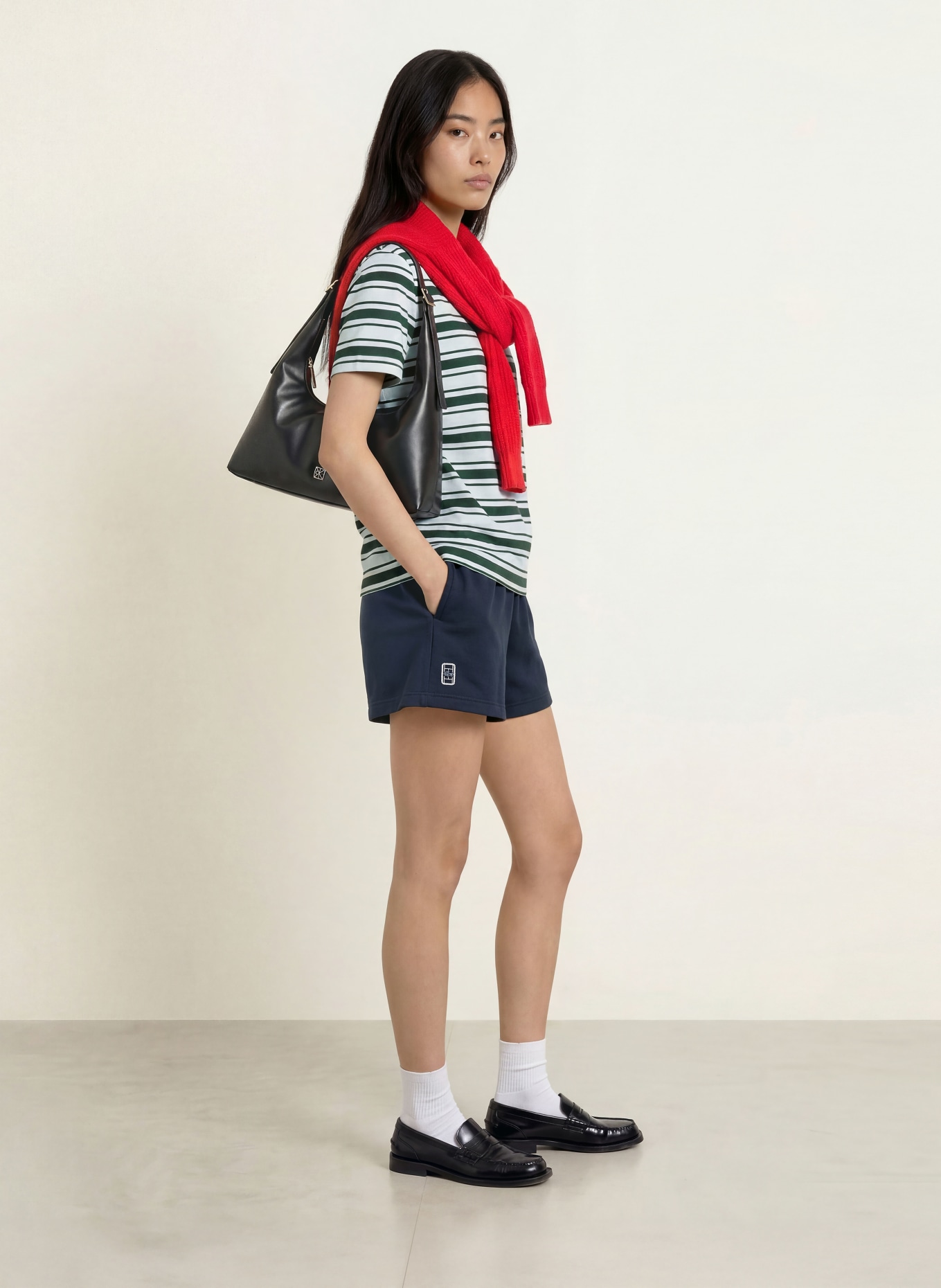 LACOSTE T-shirt: LIGHT BLUE / DARK GREEN / WHITE