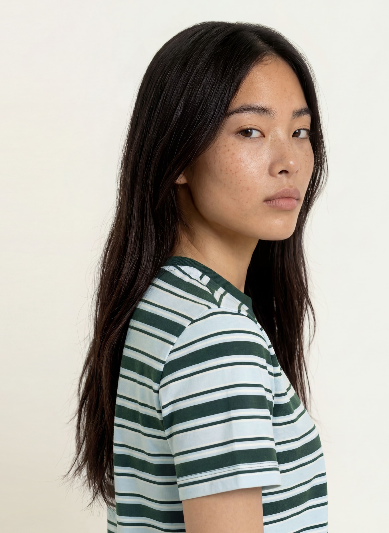 LACOSTE T-shirt: LIGHT BLUE / DARK GREEN / WHITE