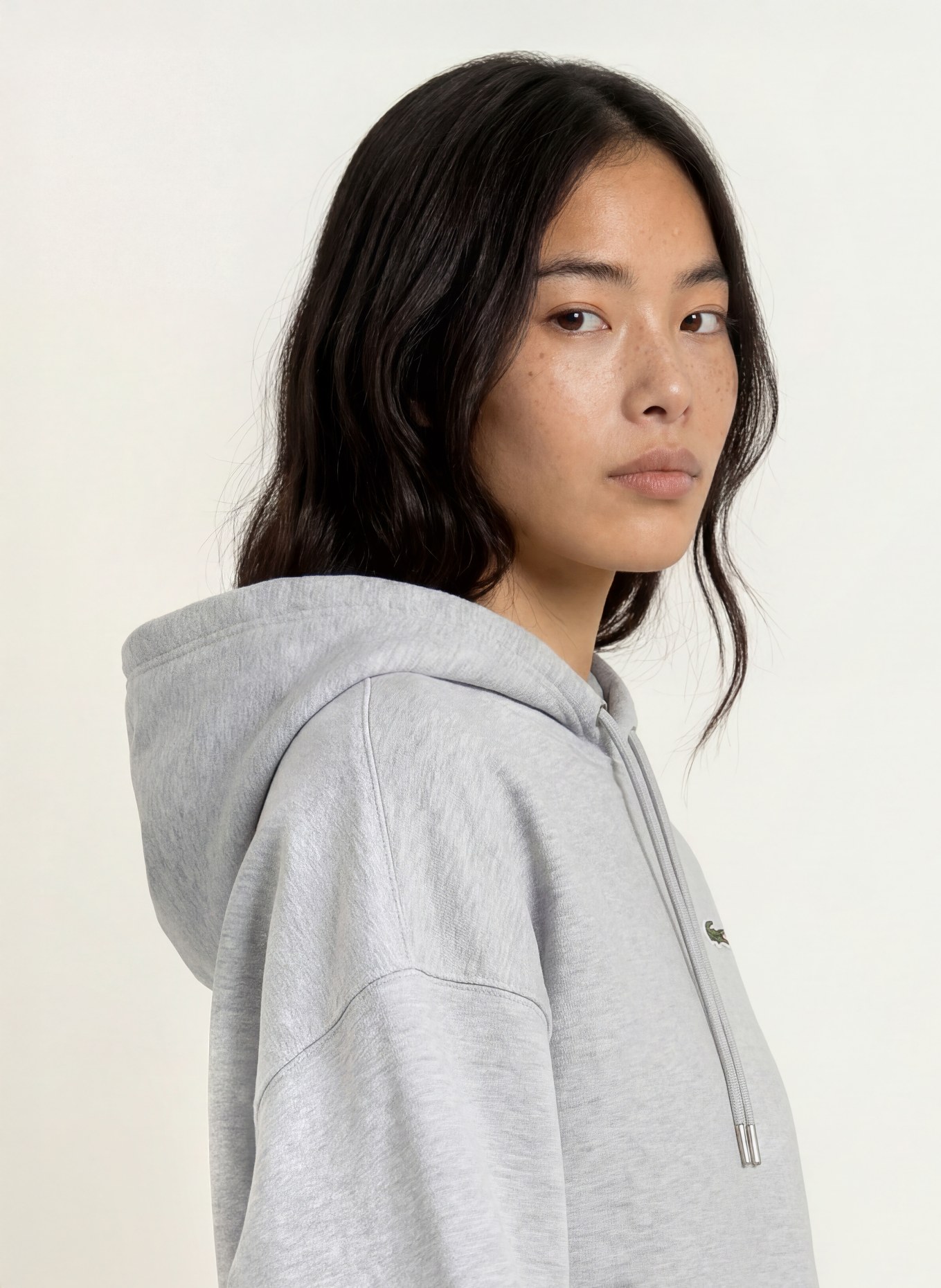 LACOSTE Bluza z kapturem oversize: SZARY