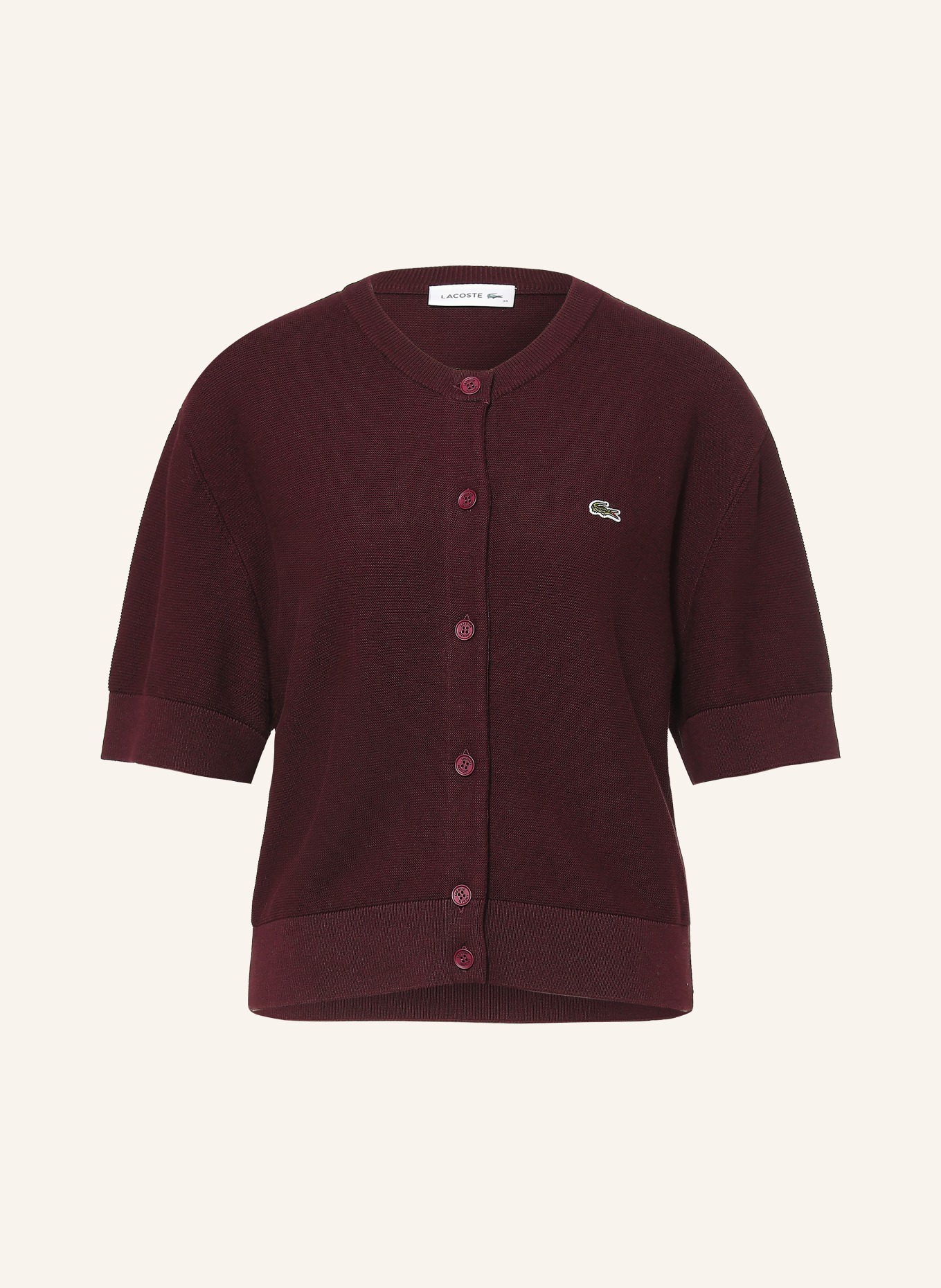 LACOSTE Cardigan: ROȘU ÎNCHIS / VERDE