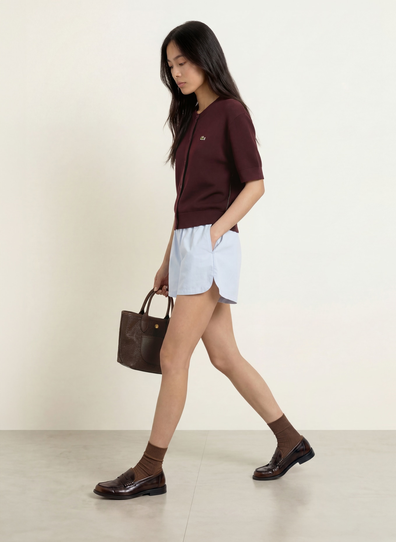 LACOSTE Cardigan: ROȘU ÎNCHIS / VERDE