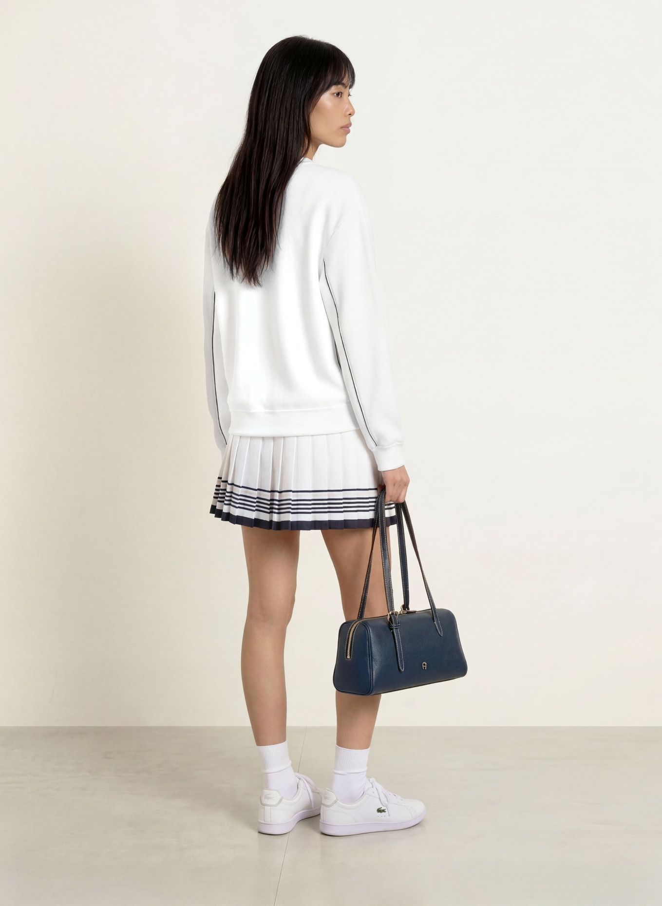 LACOSTE Pulovere: ALB / VERDE ÎNCHIS