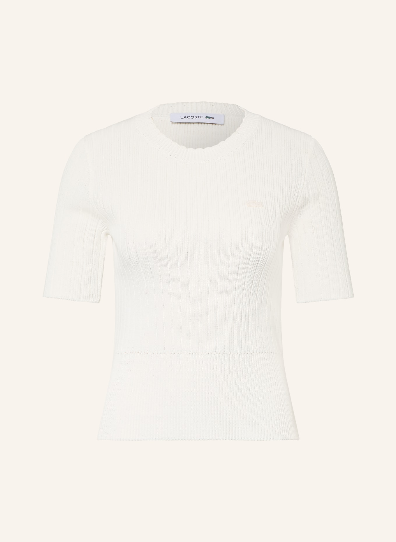 LACOSTE Strickshirt: CREME