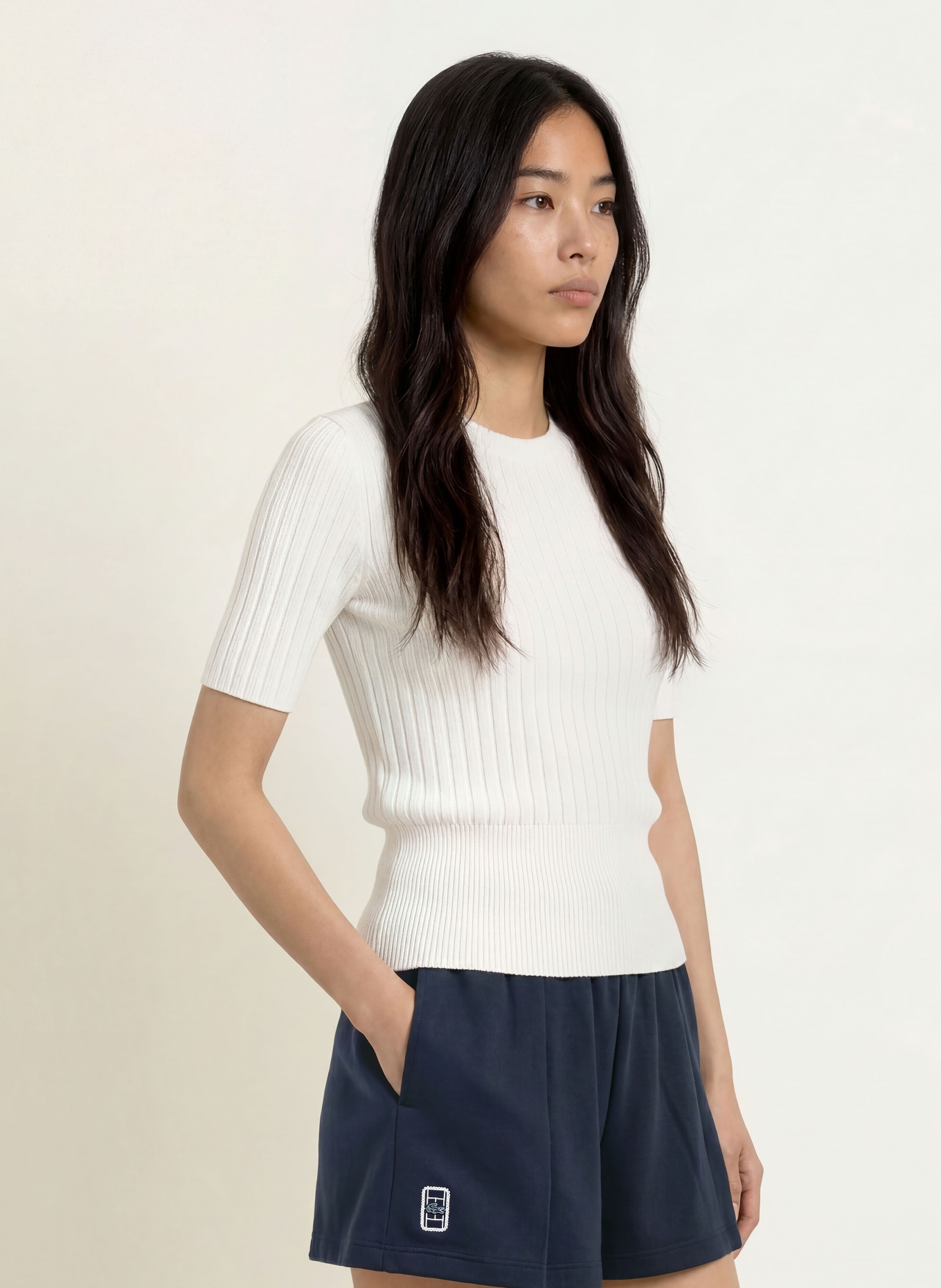 LACOSTE Strickshirt: CREME