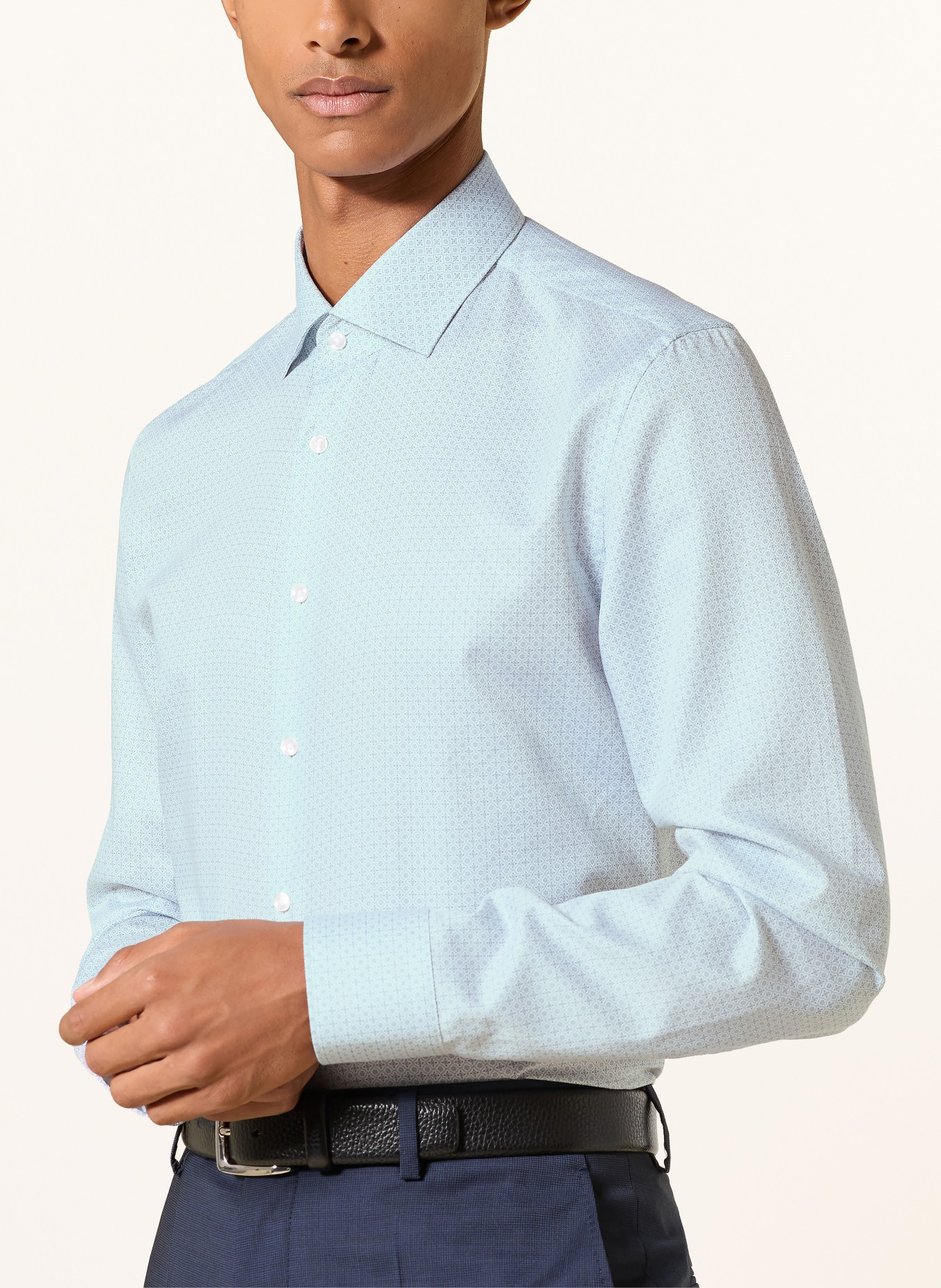 seidensticker Cămașă slim fit: VERDE DESCHIS / VERDE ÎNCHIS
