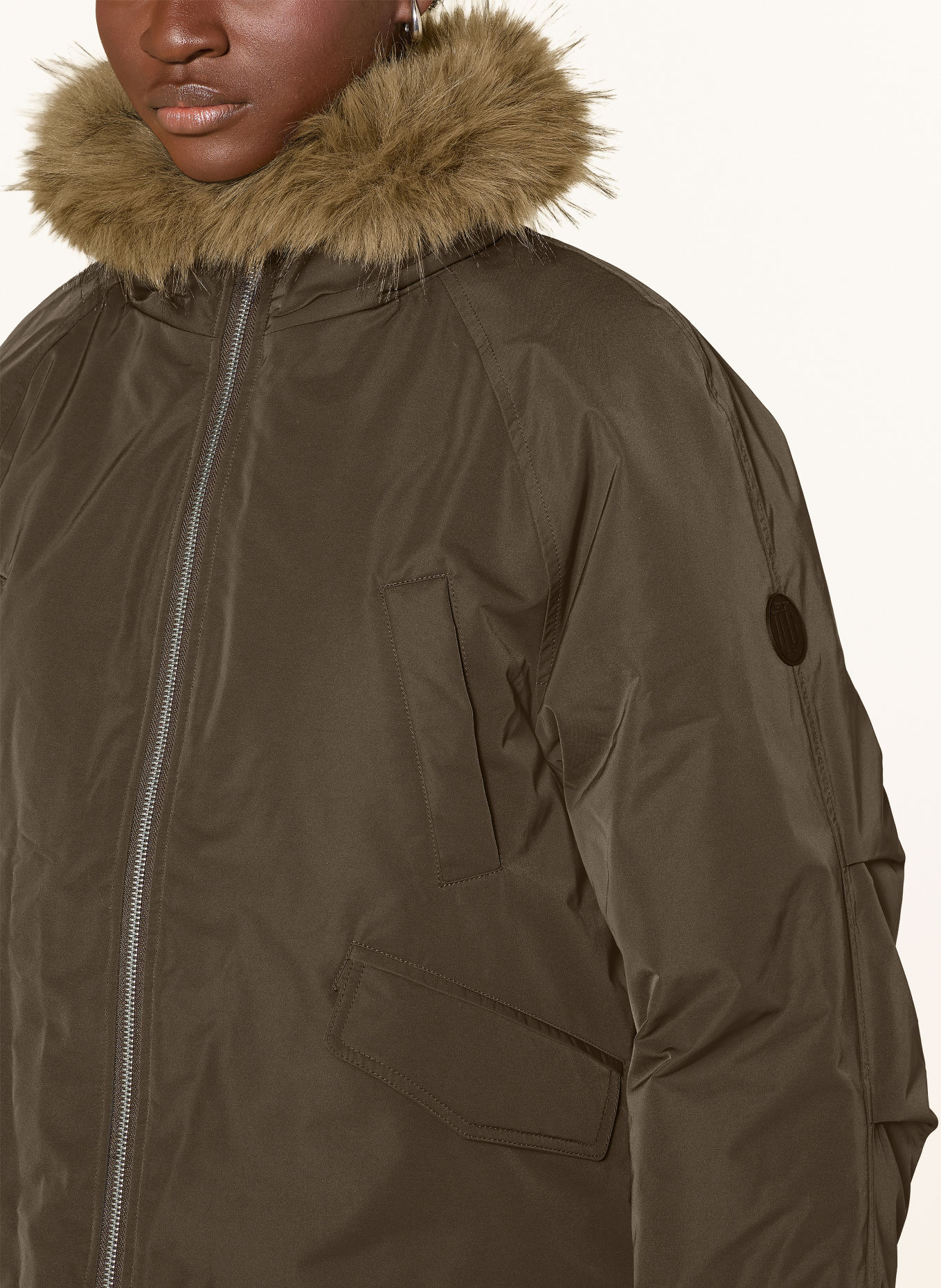 darling harbour Jakke med kunstpels: KHAKI