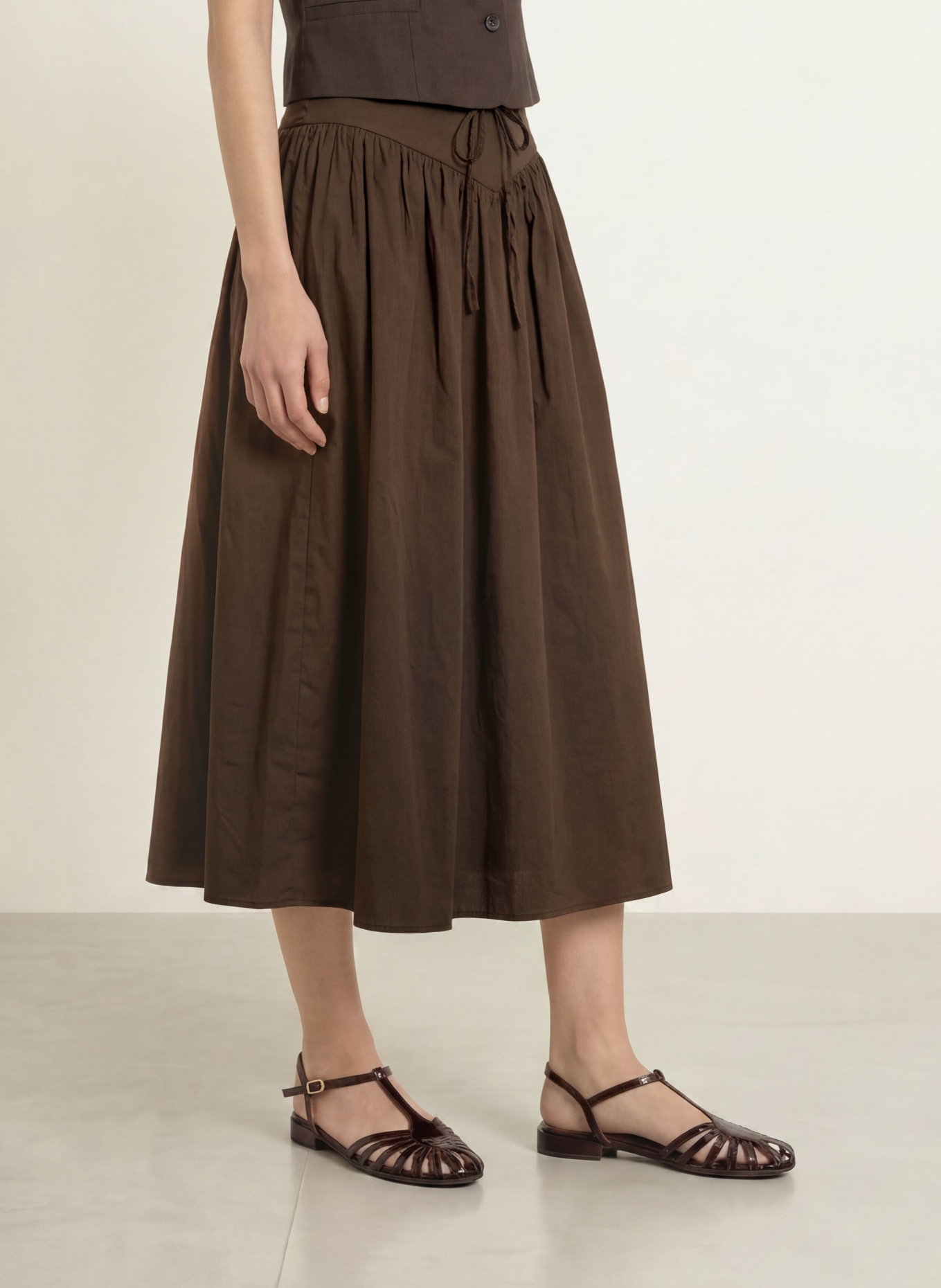 NEO NOIR Jupe ANAIS: MARRON FONCÉ