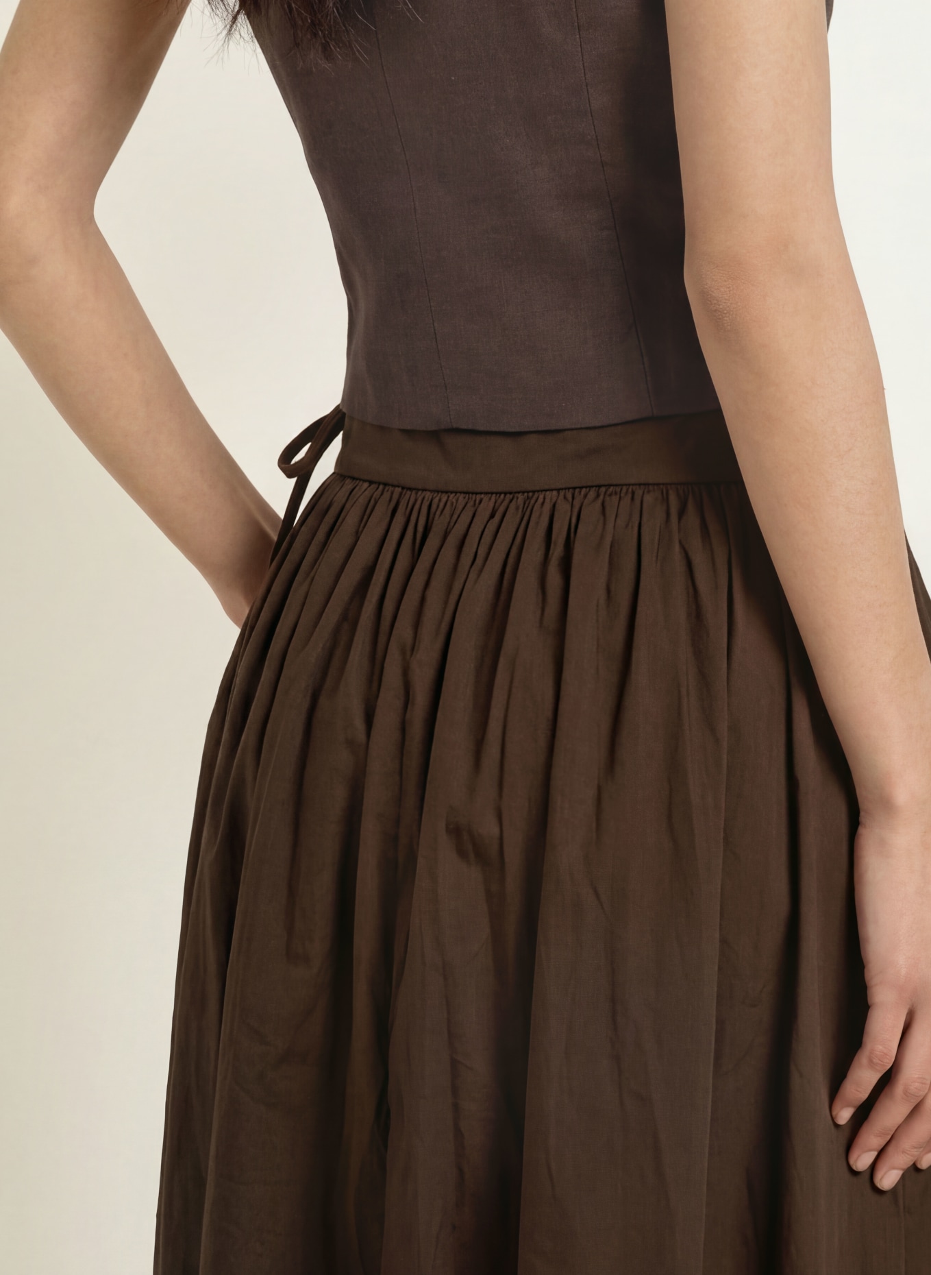 NEO NOIR Jupe ANAIS: MARRON FONCÉ