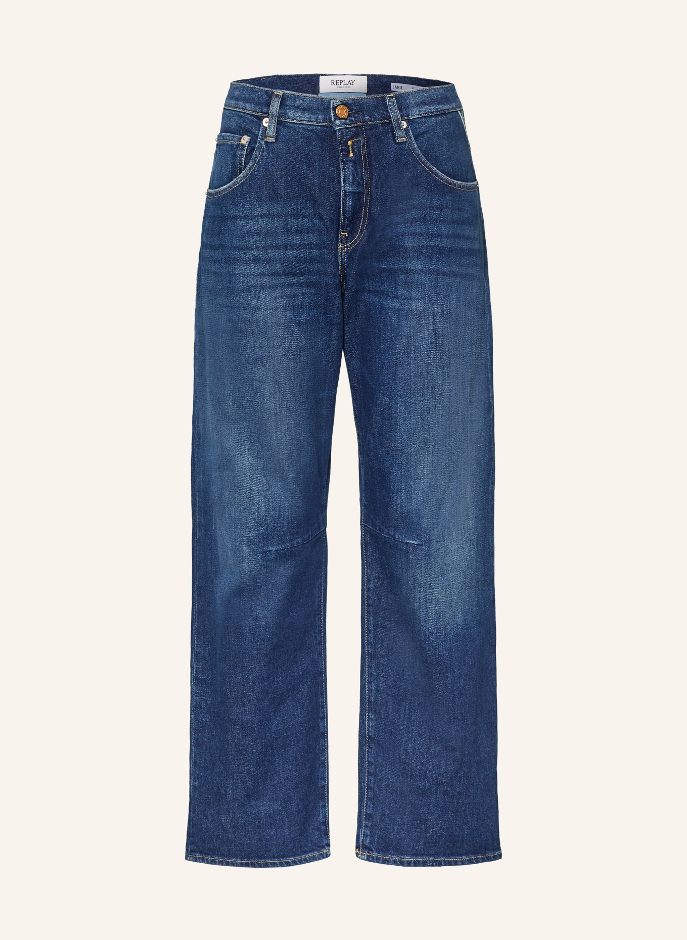 REPLAY Barrel Jeans JANIE: C007 DARK BLUE