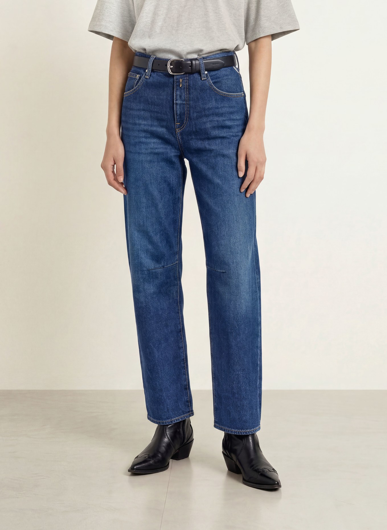 REPLAY Barrel Jeans JANIE: C007 DARK BLUE