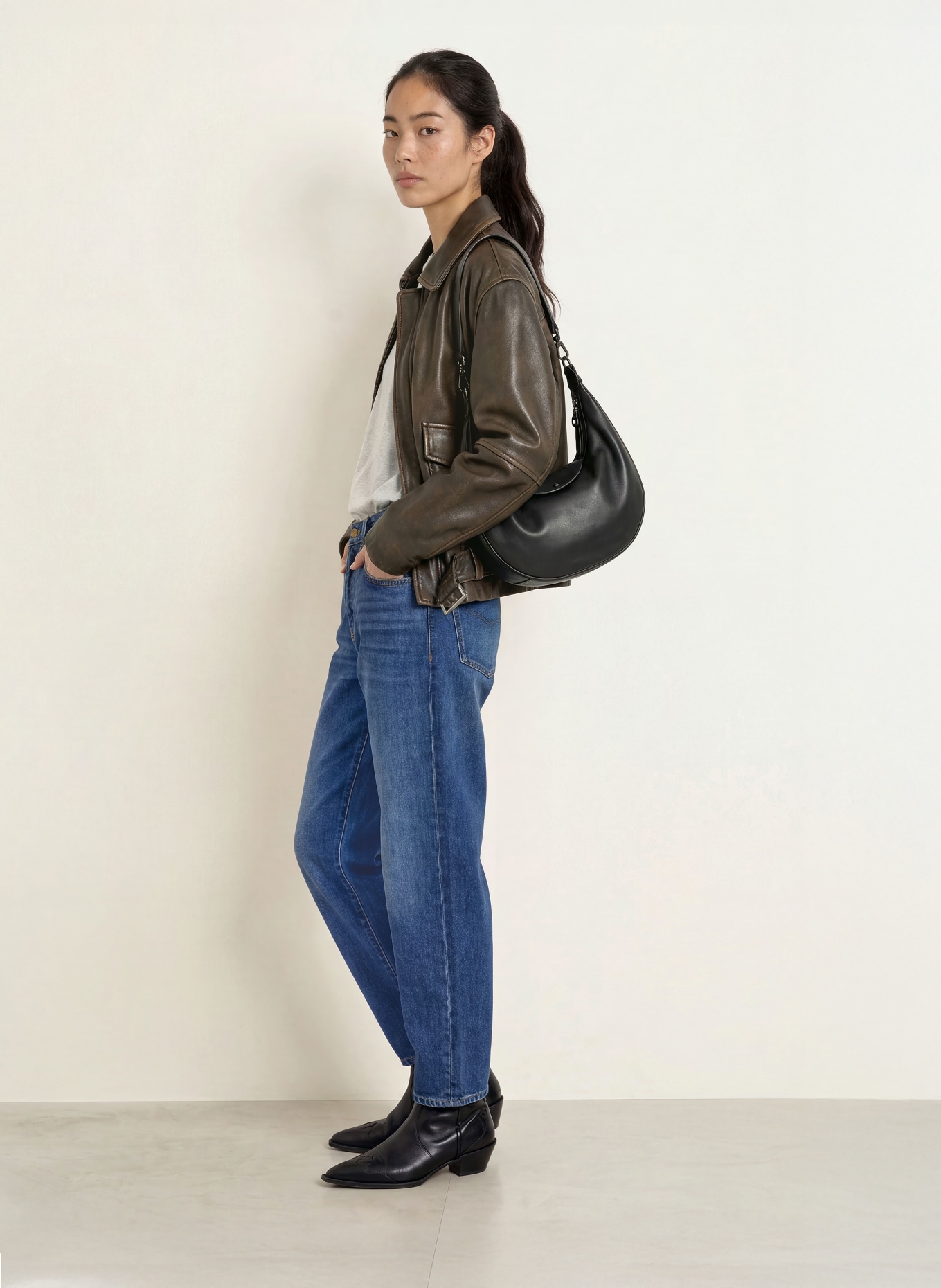 REPLAY Barrel Jeans JANIE: C007 DARK BLUE