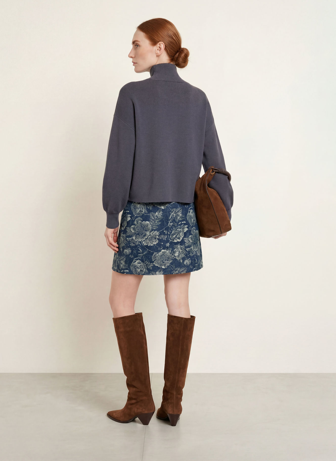 MSCH COPENHAGEN MSCHTITA wrap skirt made of jacquard: DARK BLUE