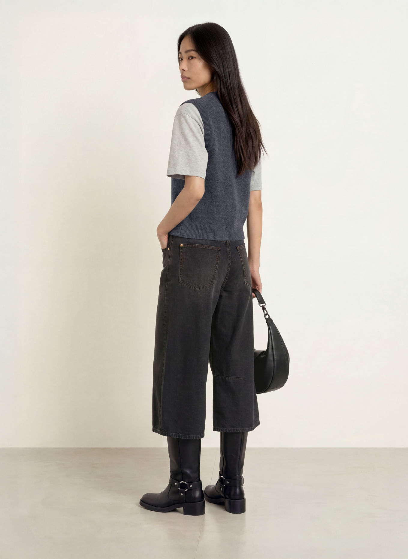 MSCH COPENHAGEN MSCHBONDIE Knit Vest: DARK GRAY
