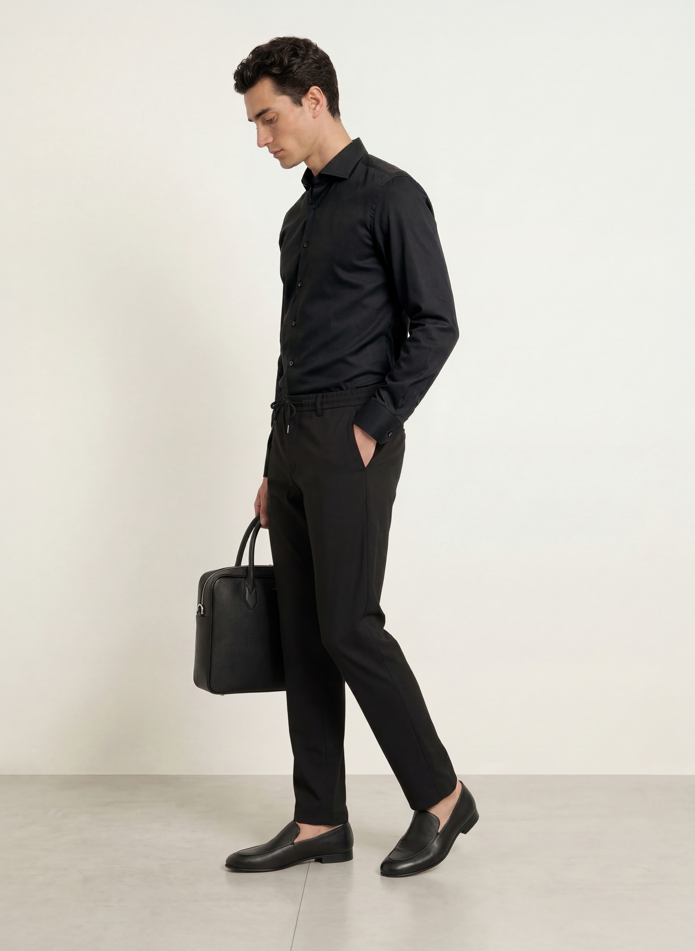 BOSS Overhemd HANK Slim Fit: ZWART