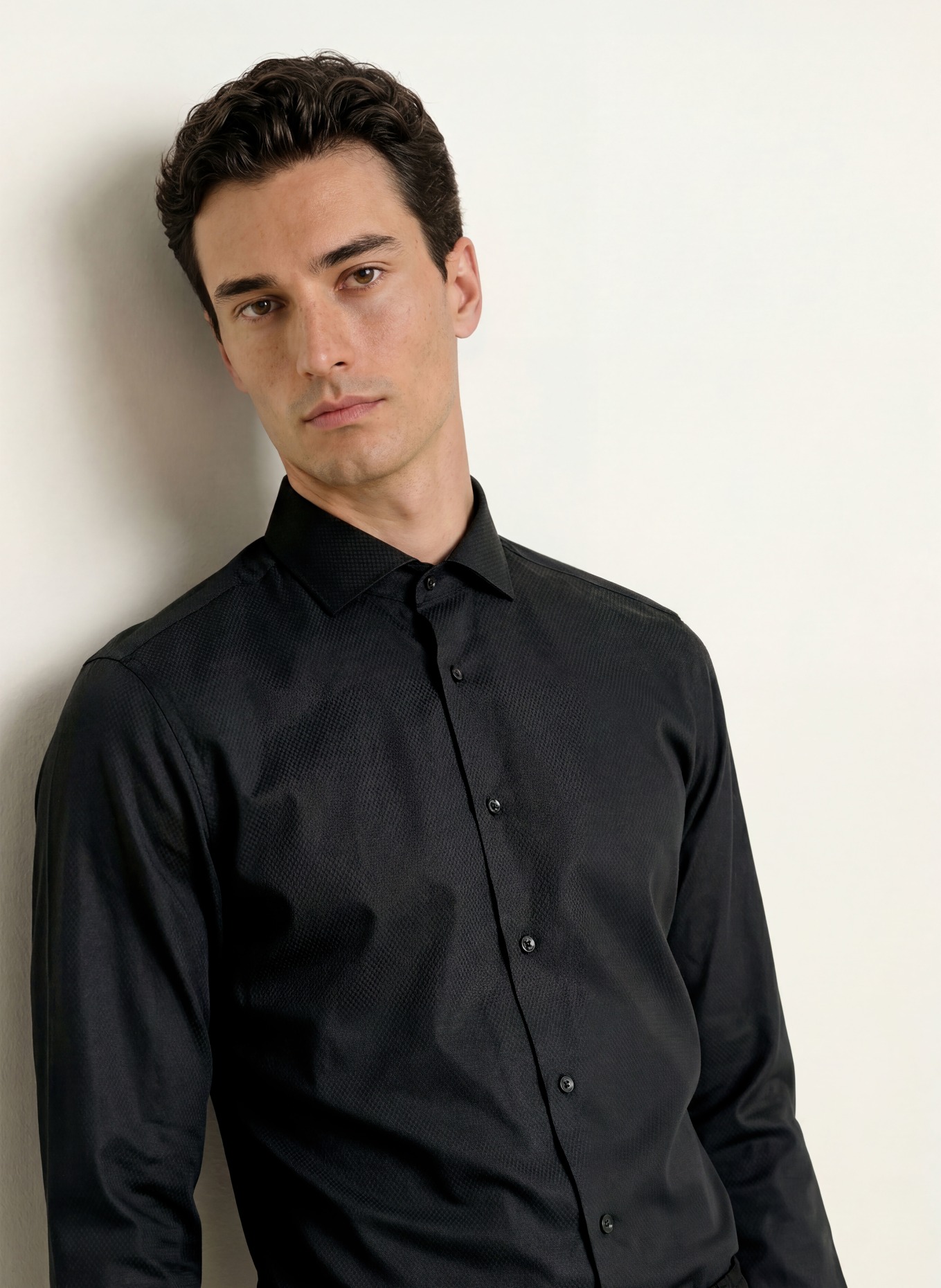 BOSS Overhemd HANK Slim Fit: ZWART