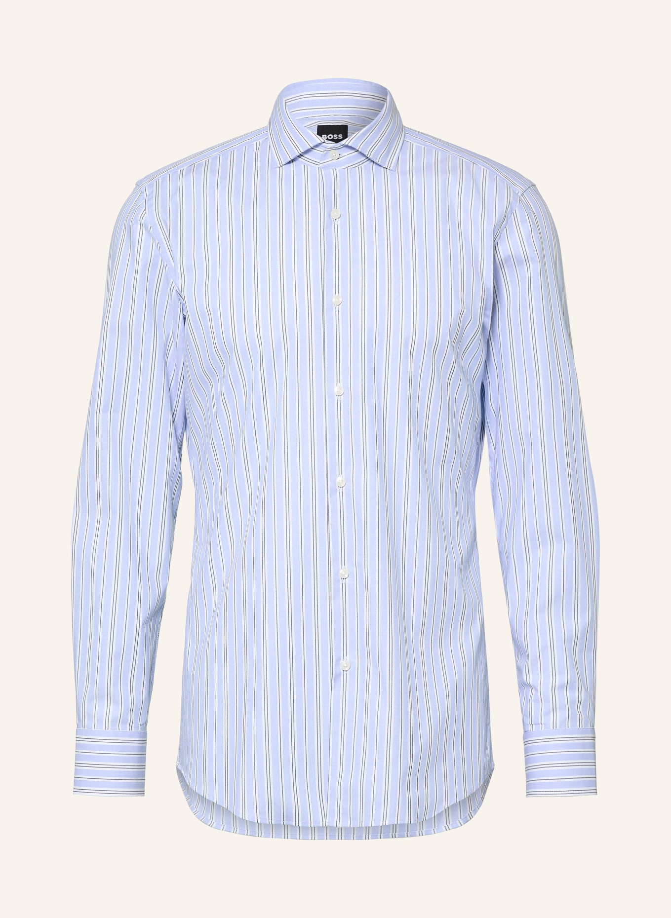 BOSS Chemise HANK coupe ajustée: BLEU CLAIR / BLANC / NOIR