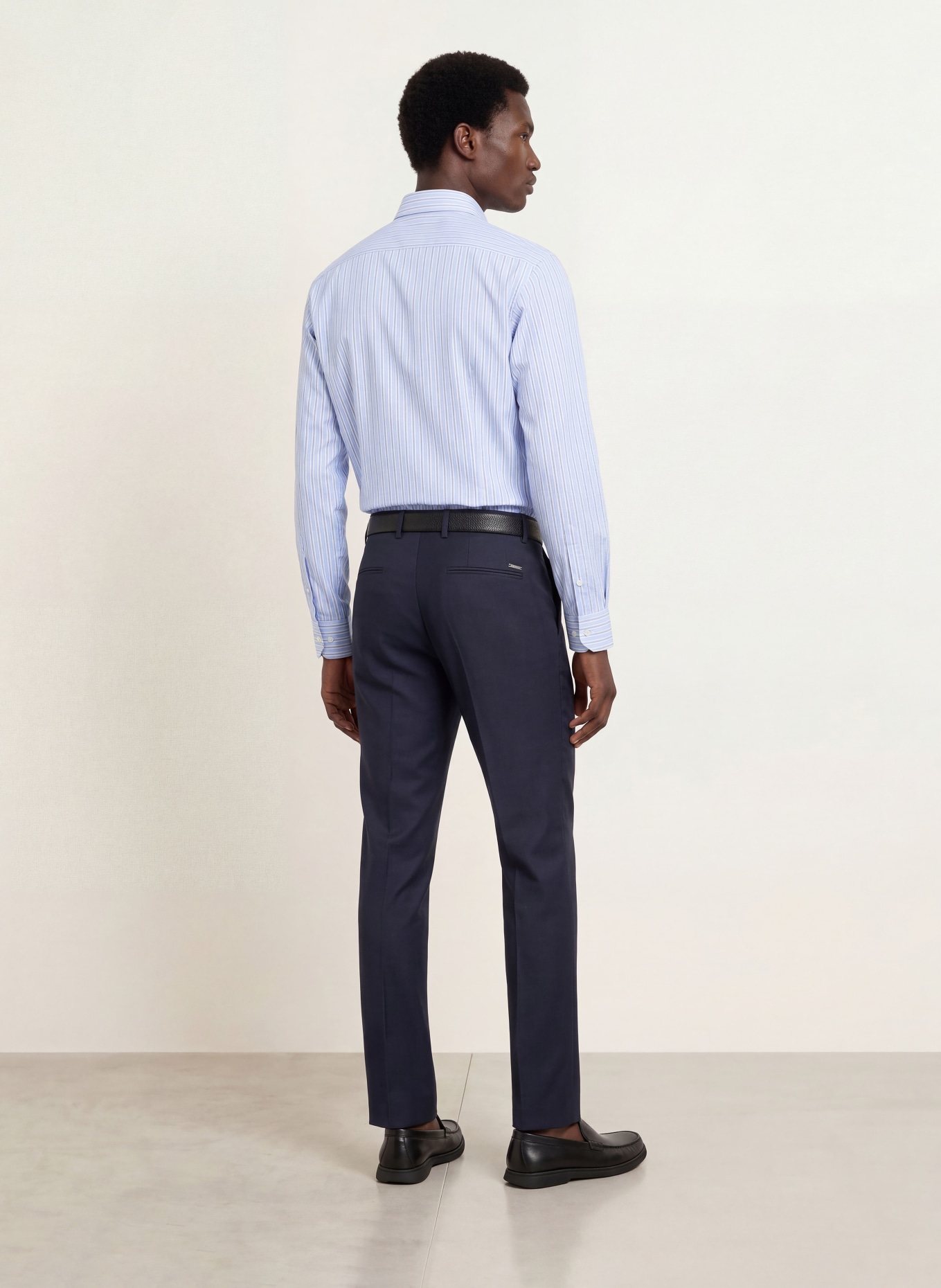 BOSS Chemise HANK coupe ajustée: BLEU CLAIR / BLANC / NOIR