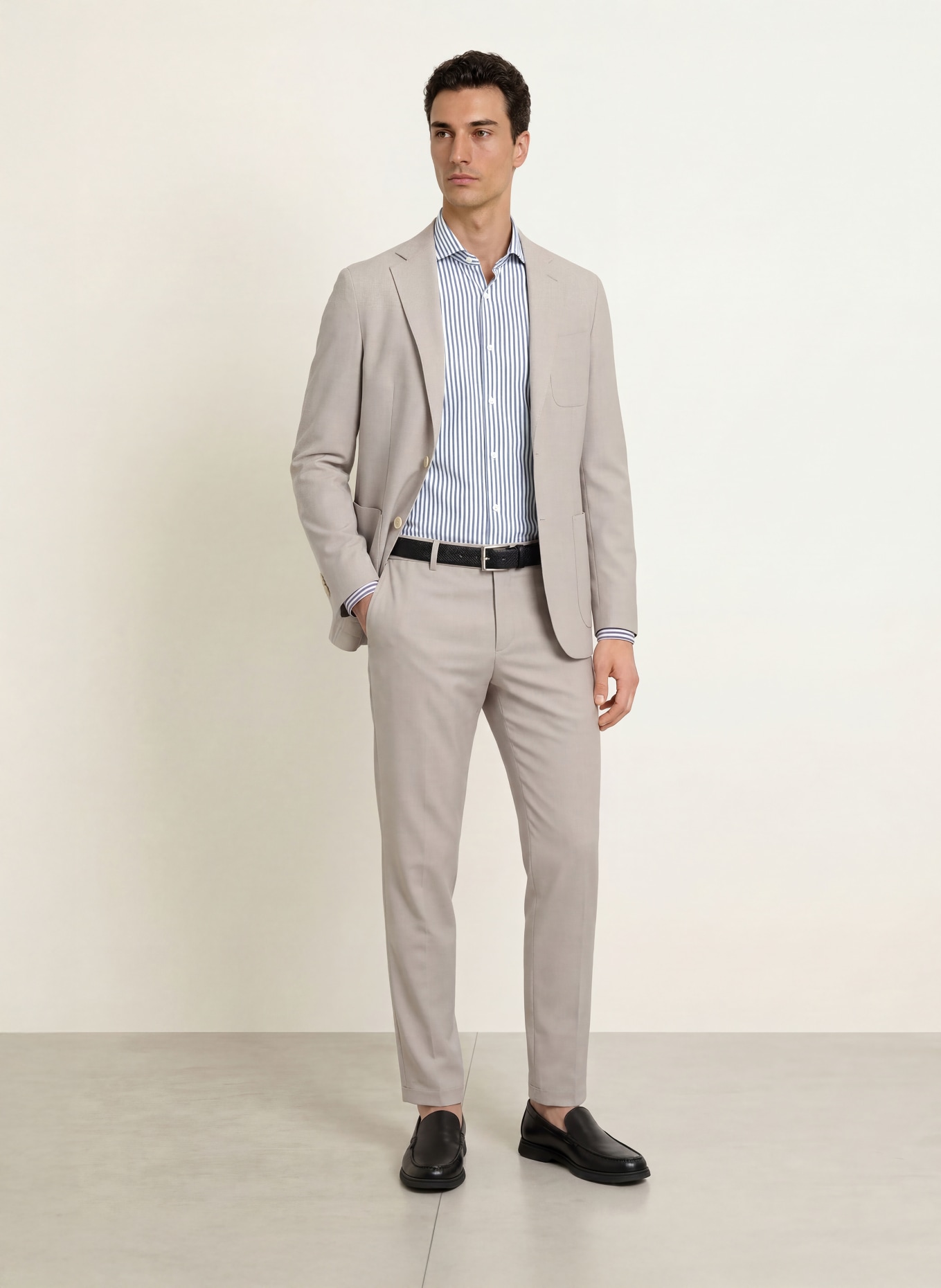 BOSS Koszula HANK Slim Fit: BIAŁY / GRANATOWY