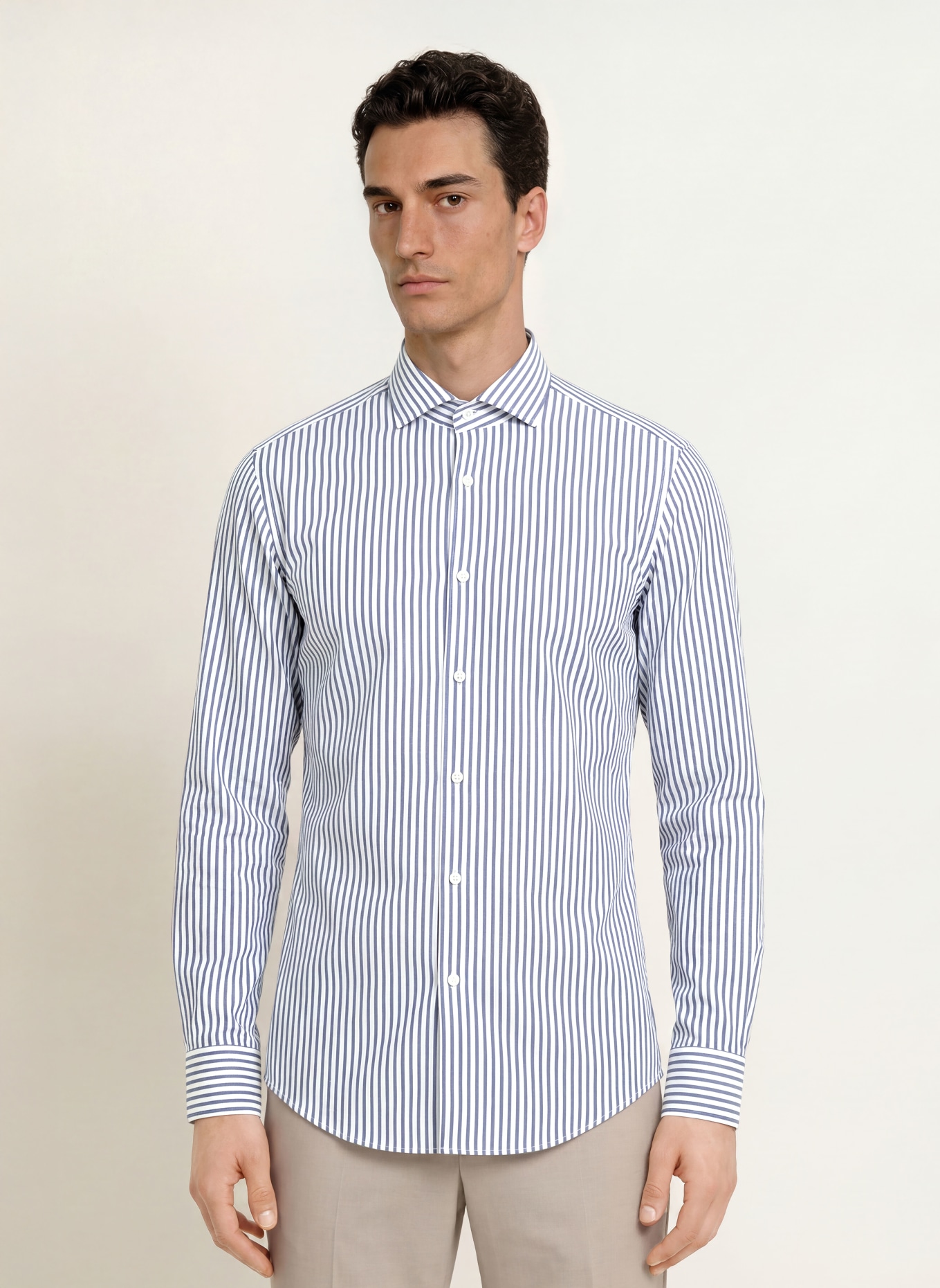 BOSS Koszula HANK Slim Fit: BIAŁY / GRANATOWY