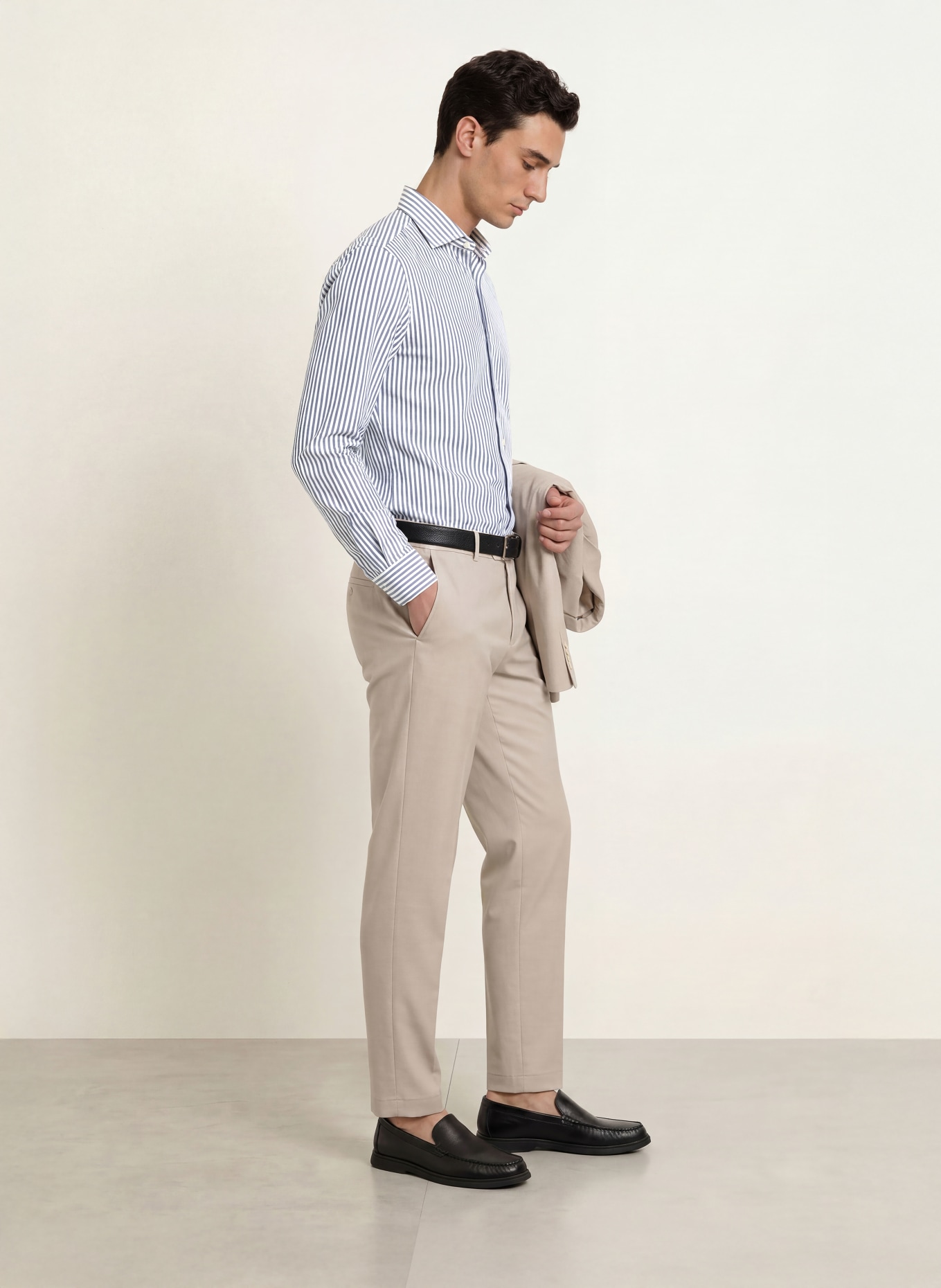 BOSS Koszula HANK Slim Fit: BIAŁY / GRANATOWY