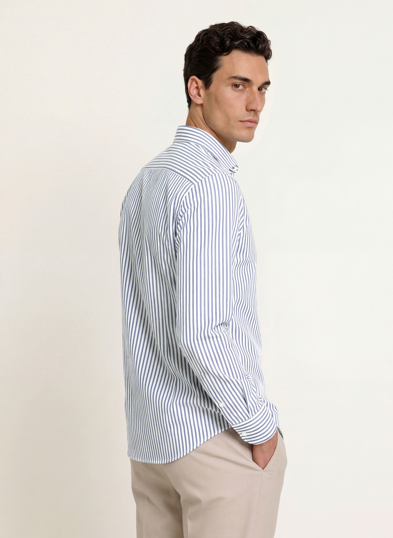 BOSS Koszula HANK Slim Fit: BIAŁY / GRANATOWY