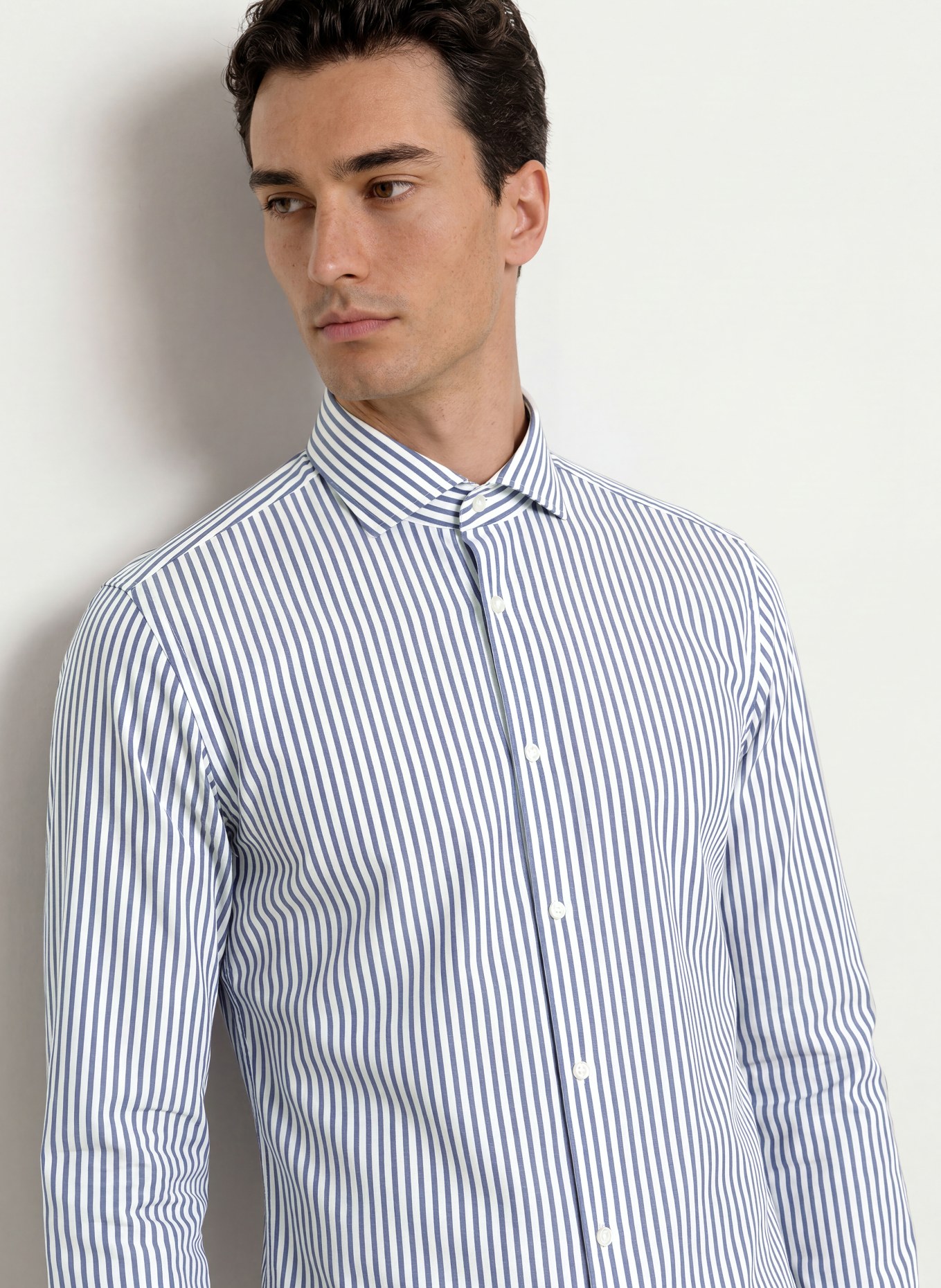 BOSS Koszula HANK Slim Fit: BIAŁY / GRANATOWY