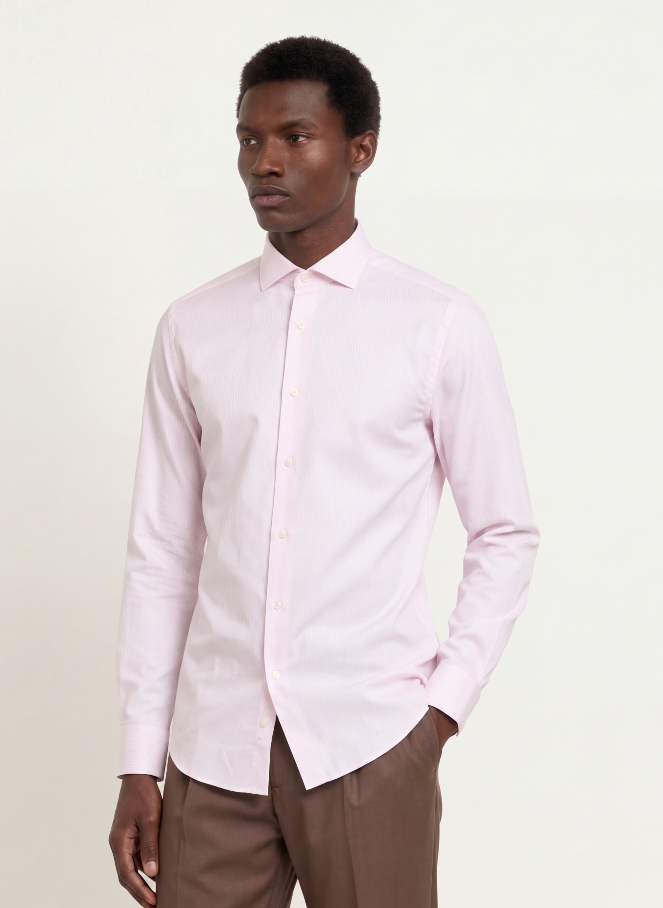 BOSS Koszula HANK Slim Fit: BIAŁY / JASNORÓŻOWY