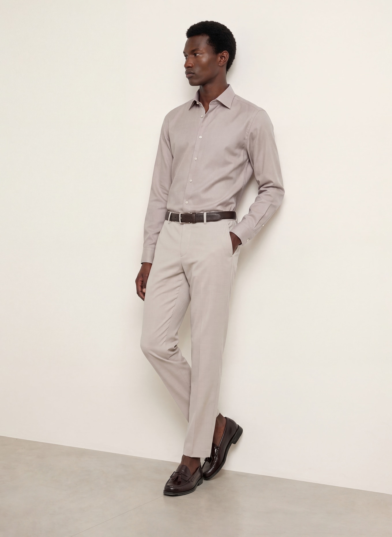 BOSS Cămașă HANK Slim Fit: BEJ