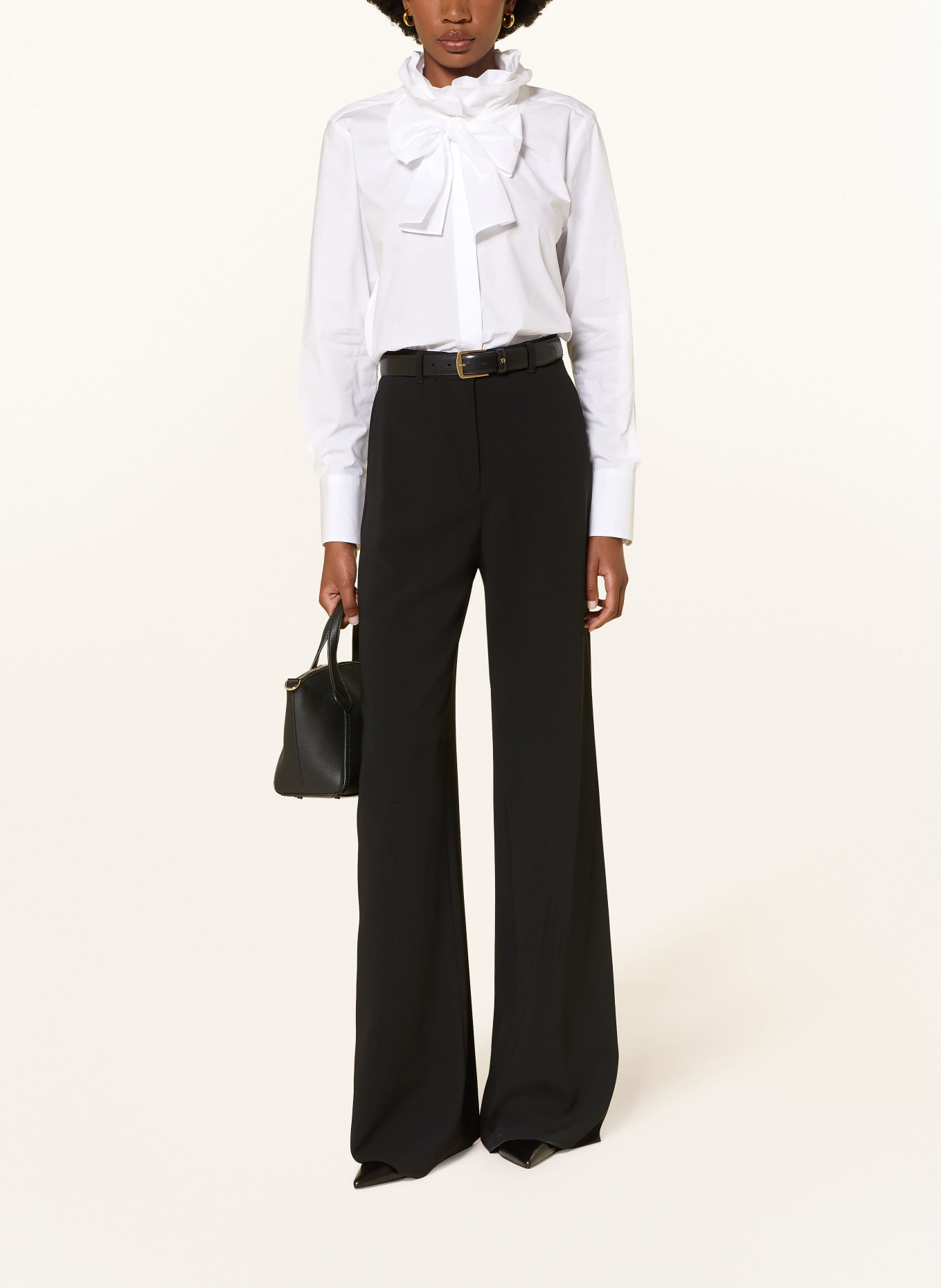 van Laack VL-BIETAS-SV Blouse with Detachable Bow: WHITE