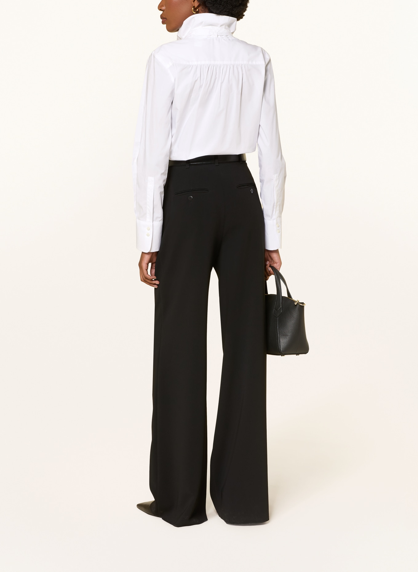 van Laack VL-BIETAS-SV Blouse with Detachable Bow: WHITE