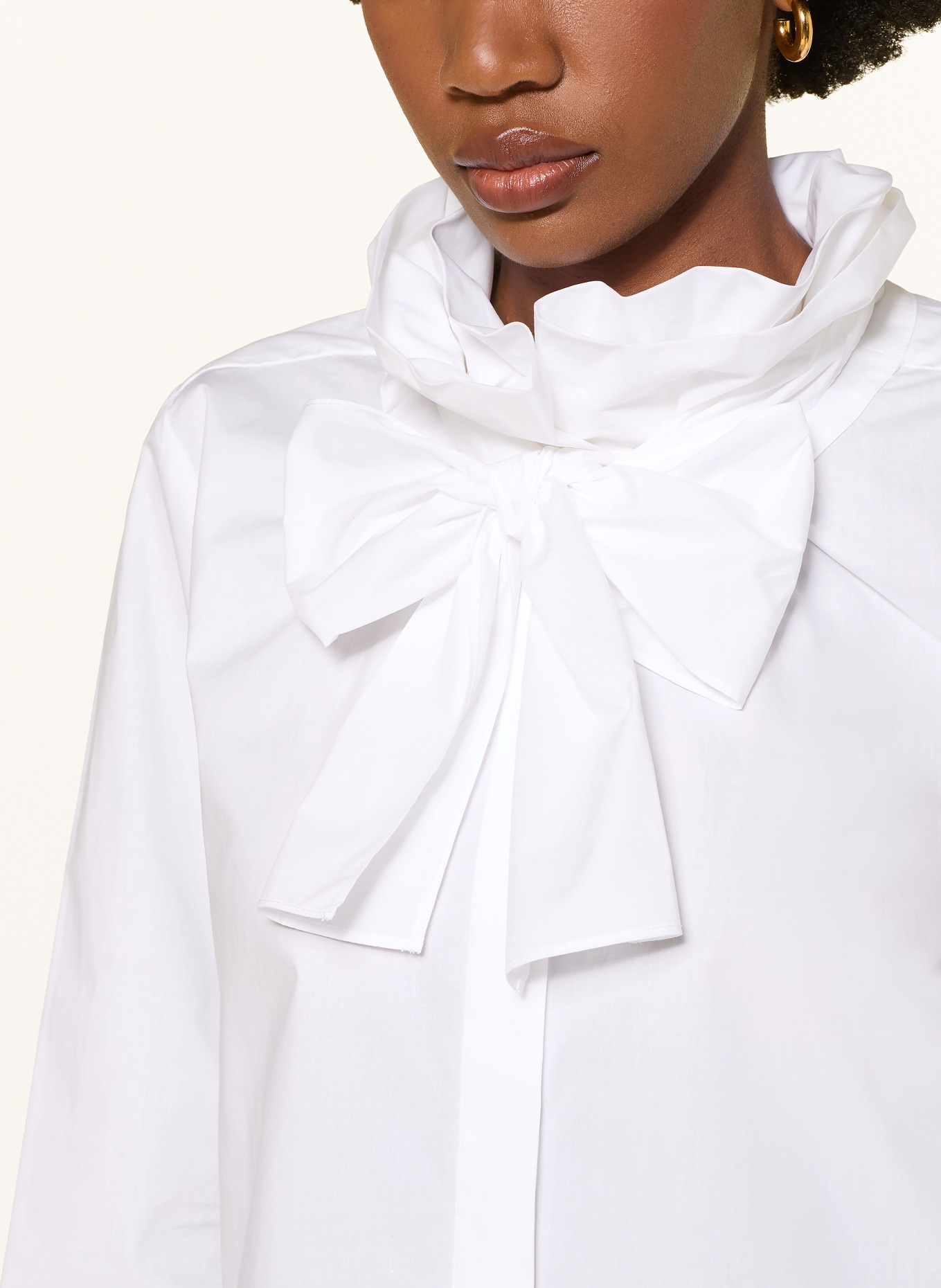 van Laack VL-BIETAS-SV Blouse with Detachable Bow: WHITE