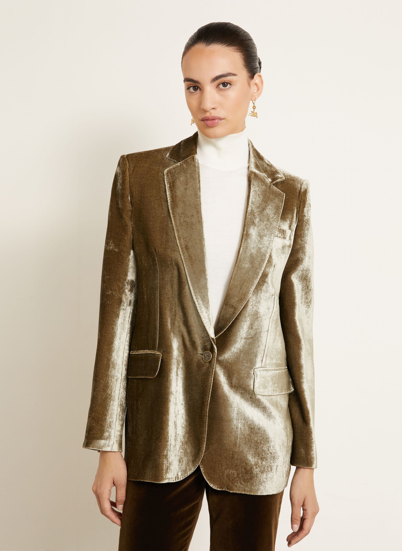 ETRO Samtblazer: OLIV