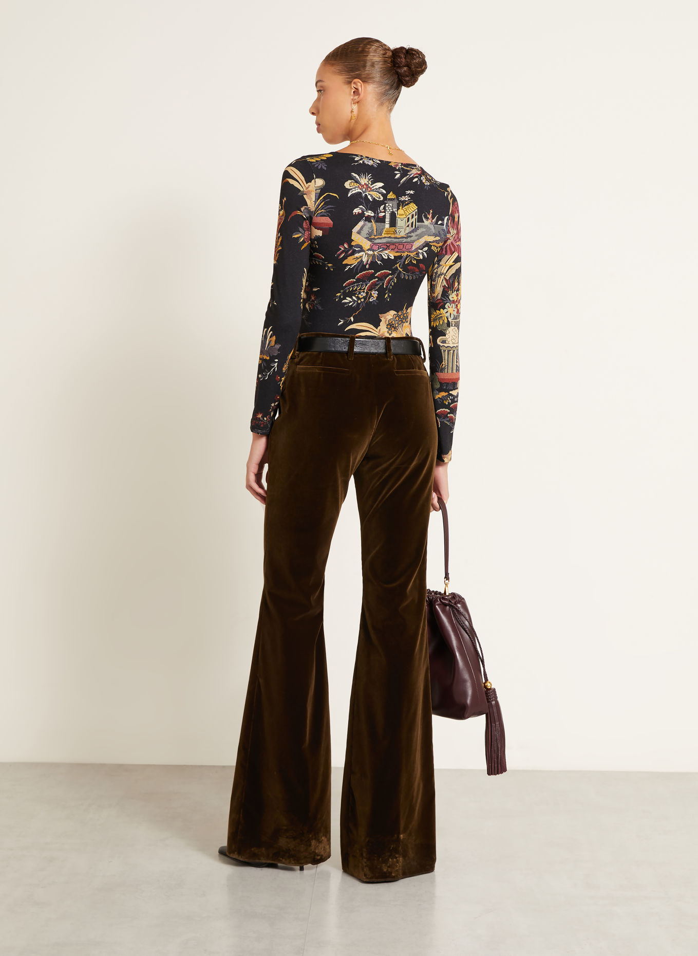 ETRO Longsleeve: SCHWARZ / DUNKELROT / DUNKELGELB