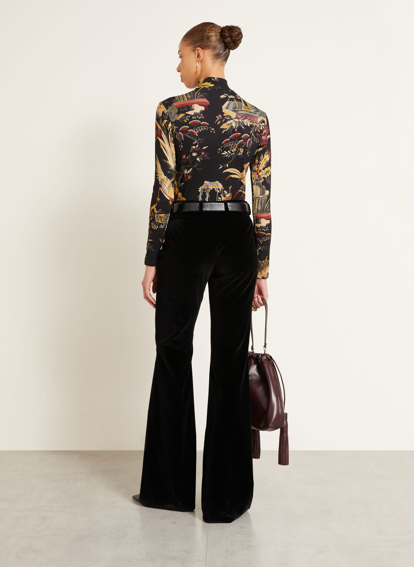ETRO Longsleeve: SCHWARZ / DUNKELROT / DUNKELGELB