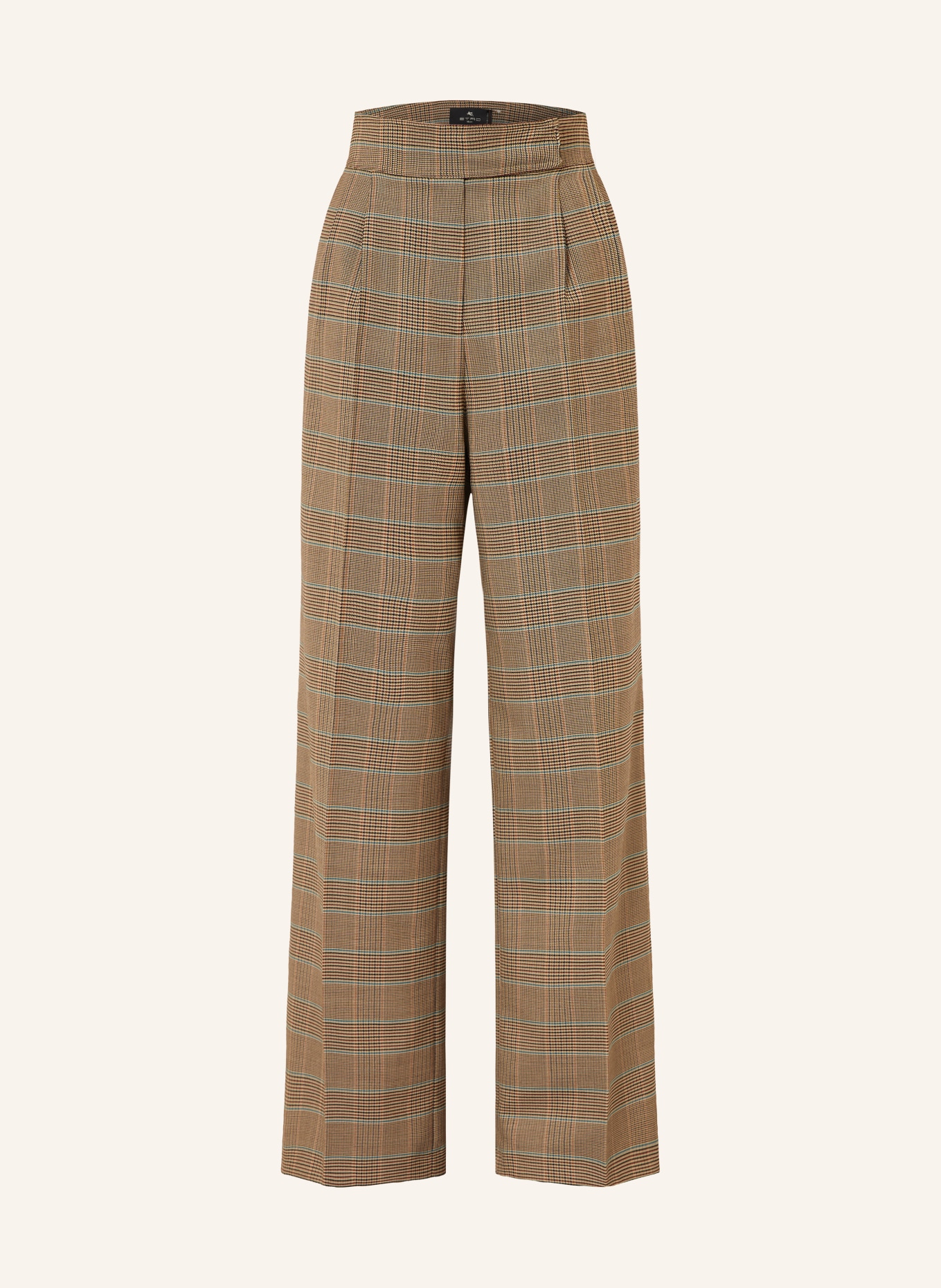 ETRO Pantalon palazzo: BEIGE / MARRON FONCÉ / TURQUOISE