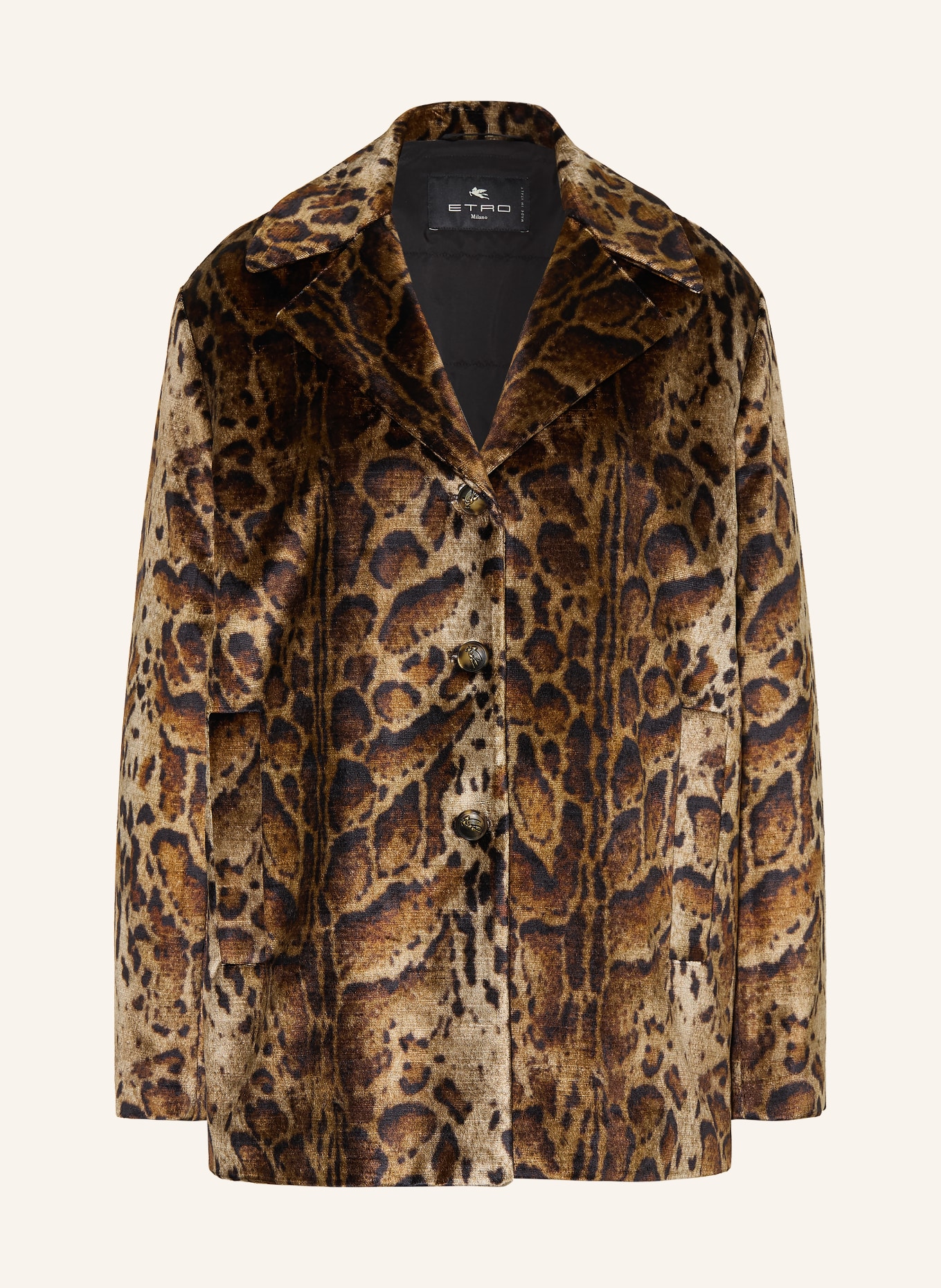 ETRO Velvet coat: BROWN / CAMEL / BLACK