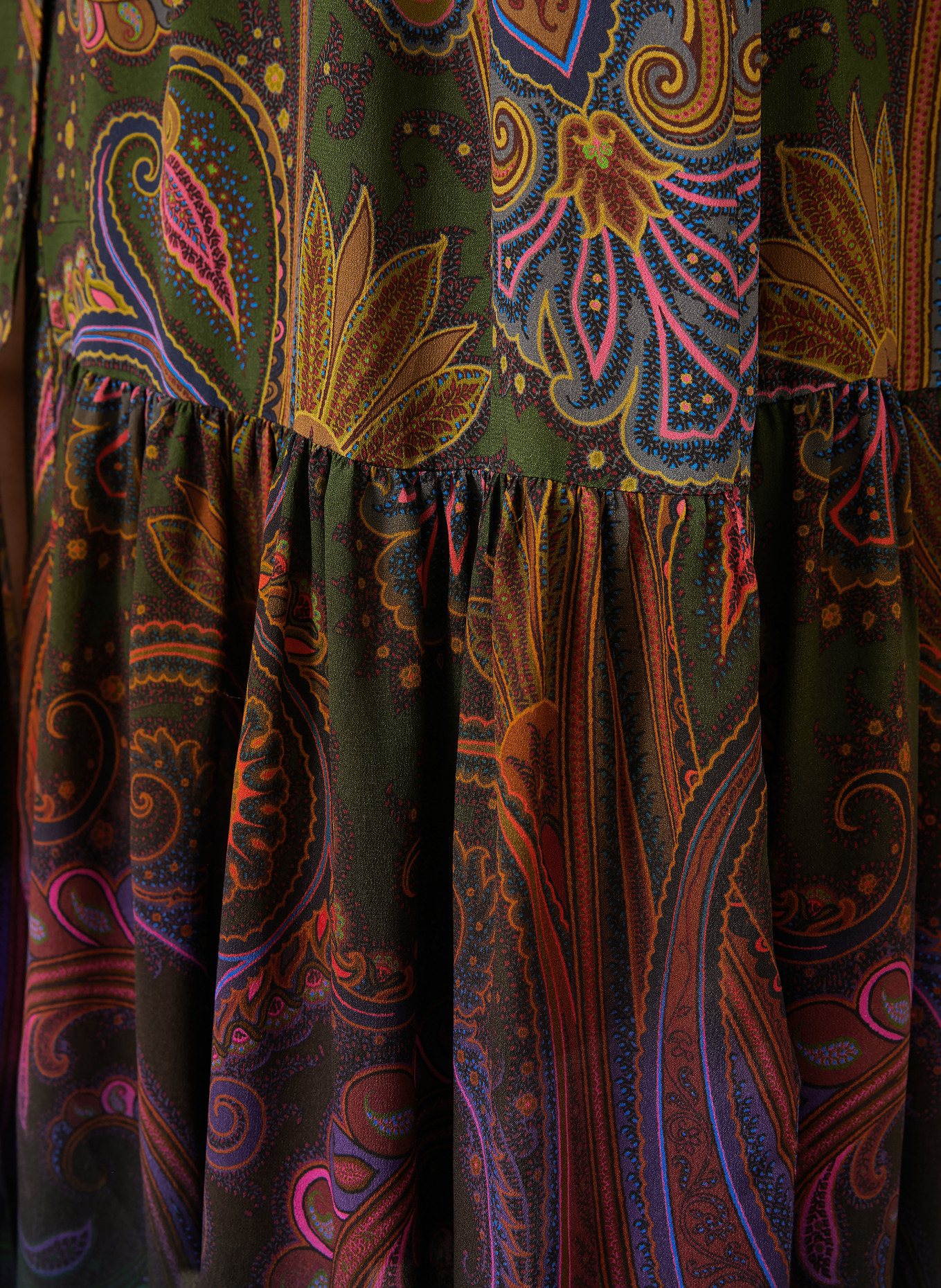 ETRO Shirt dress: DARK GREEN / PINK / BLUE
