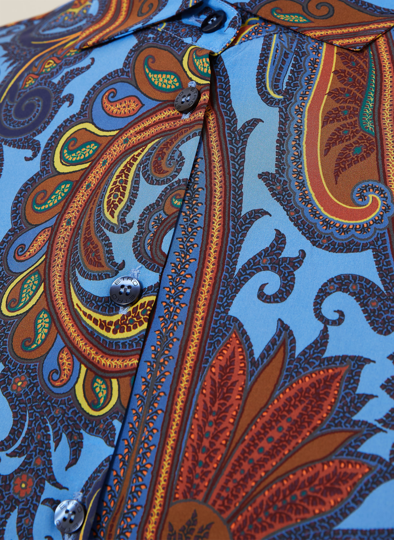 ETRO Chemisier: BLEU / MARRON / JAUNE