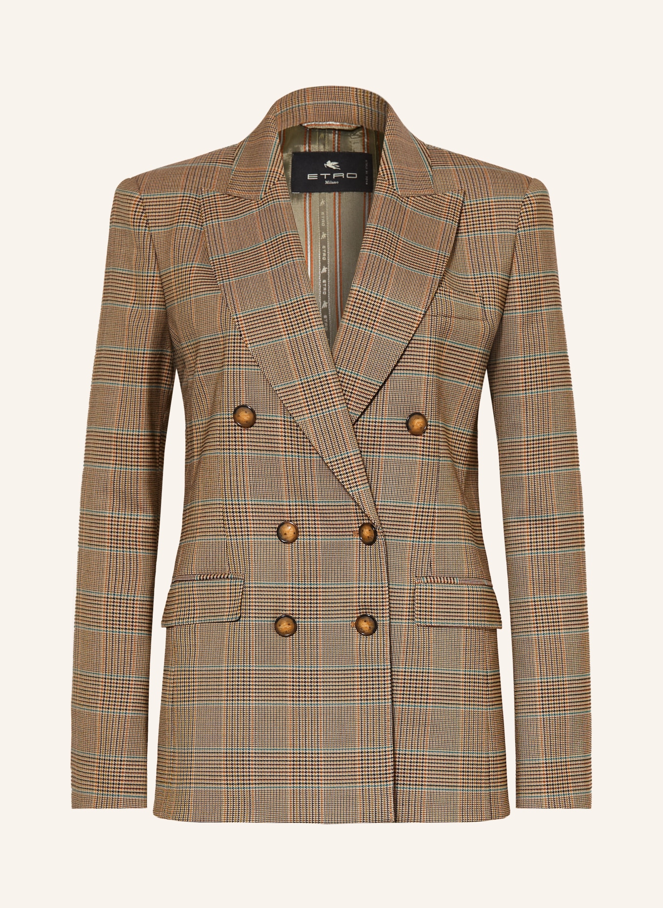 ETRO Blazer: BEIGE / MARRON / BLEU PÉTROLE