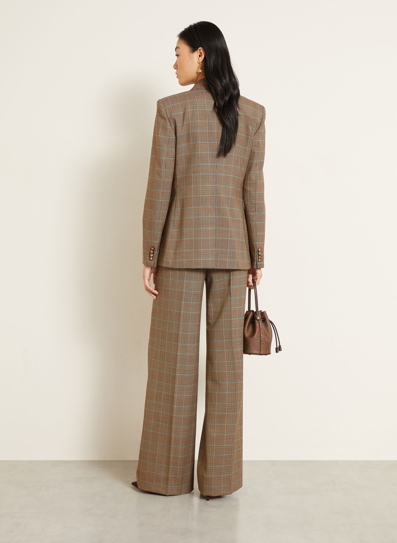 ETRO Blazer: BEIGE / MARRON / BLEU PÉTROLE