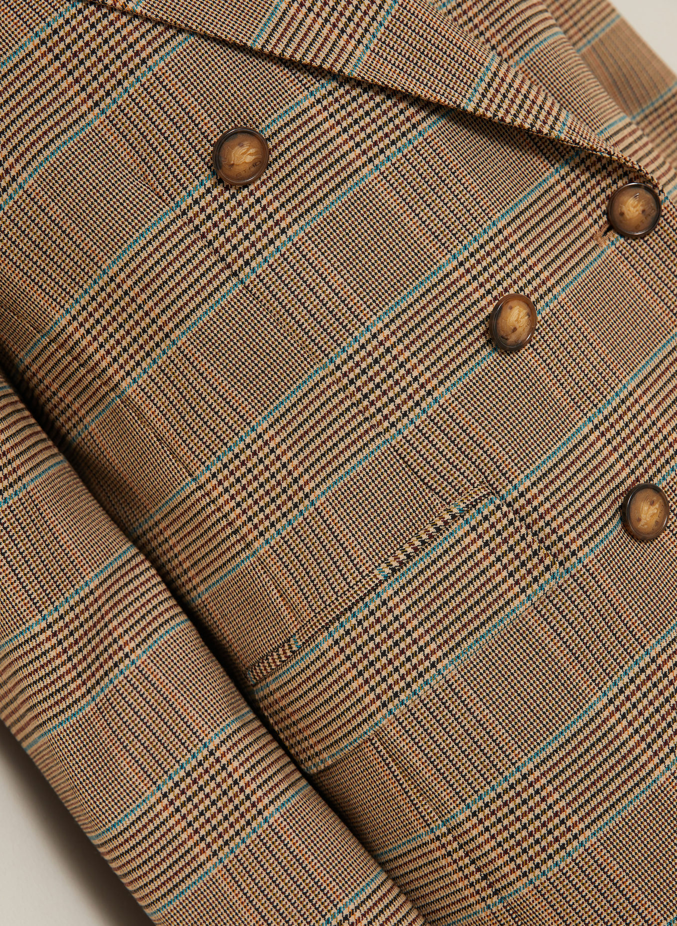 ETRO Blazer: BEIGE / MARRON / BLEU PÉTROLE