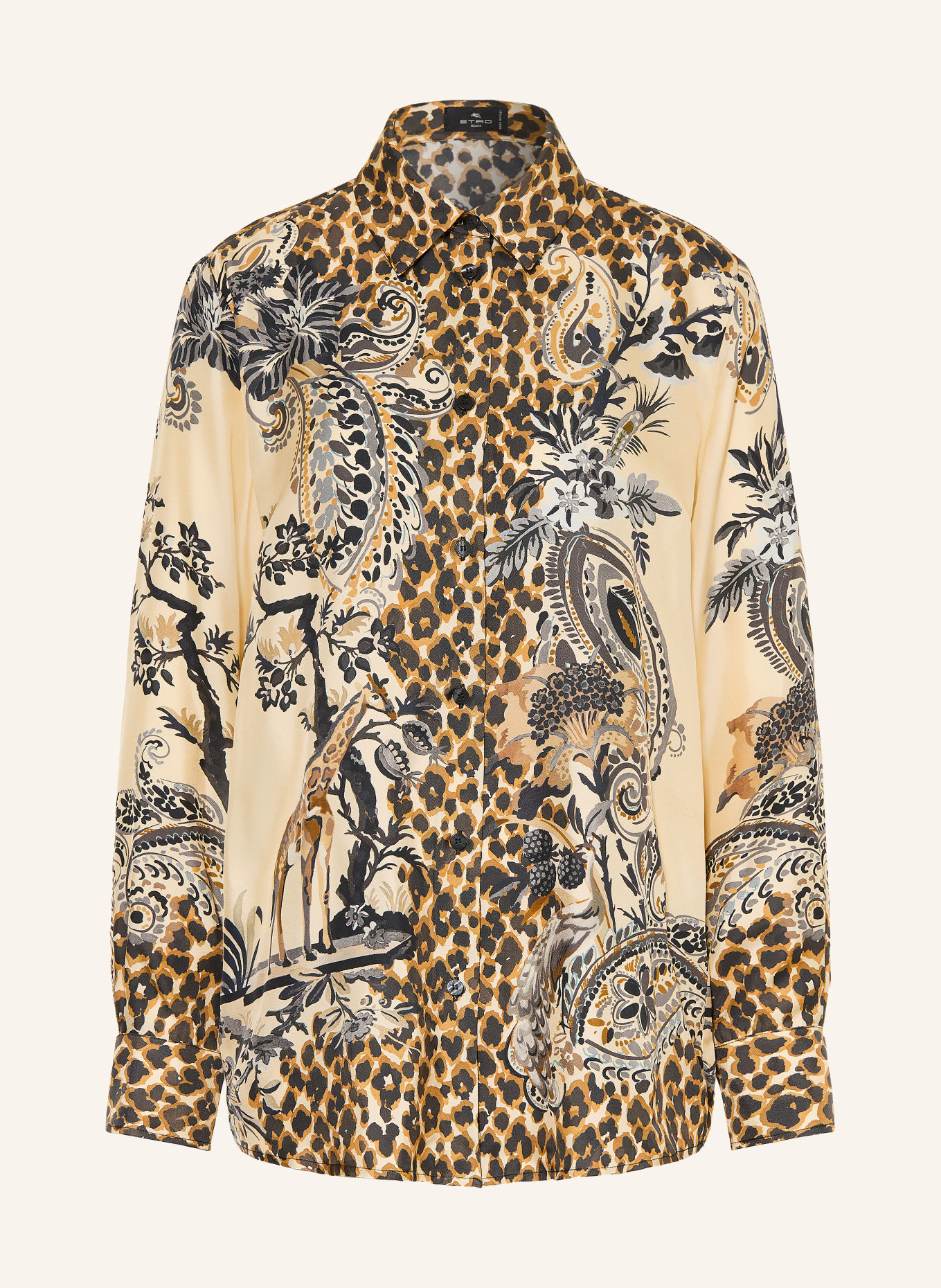 ETRO Chemisier en soie: JAUNE CLAIR / GRIS / NOIR
