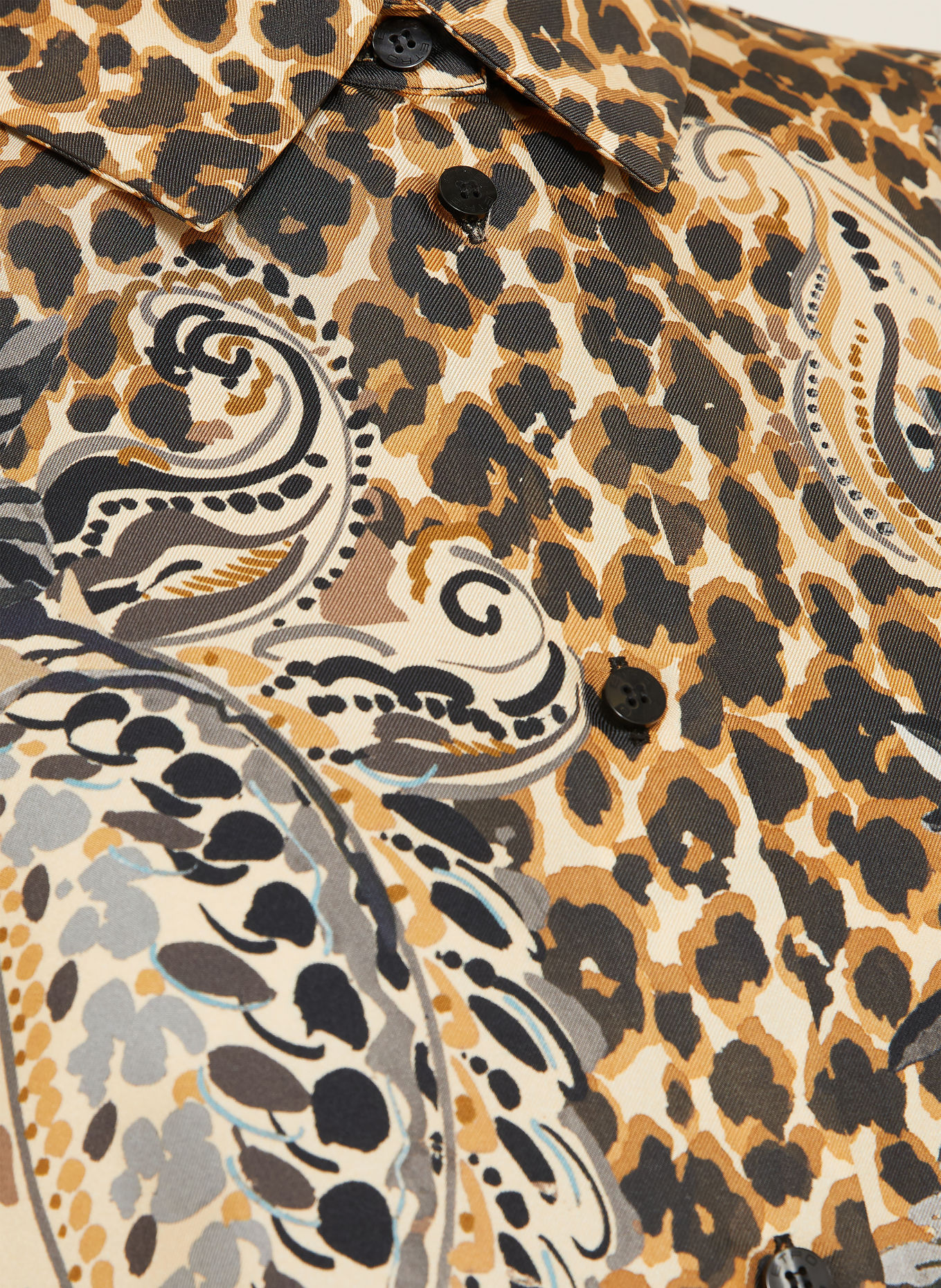 ETRO Chemisier en soie: JAUNE CLAIR / GRIS / NOIR