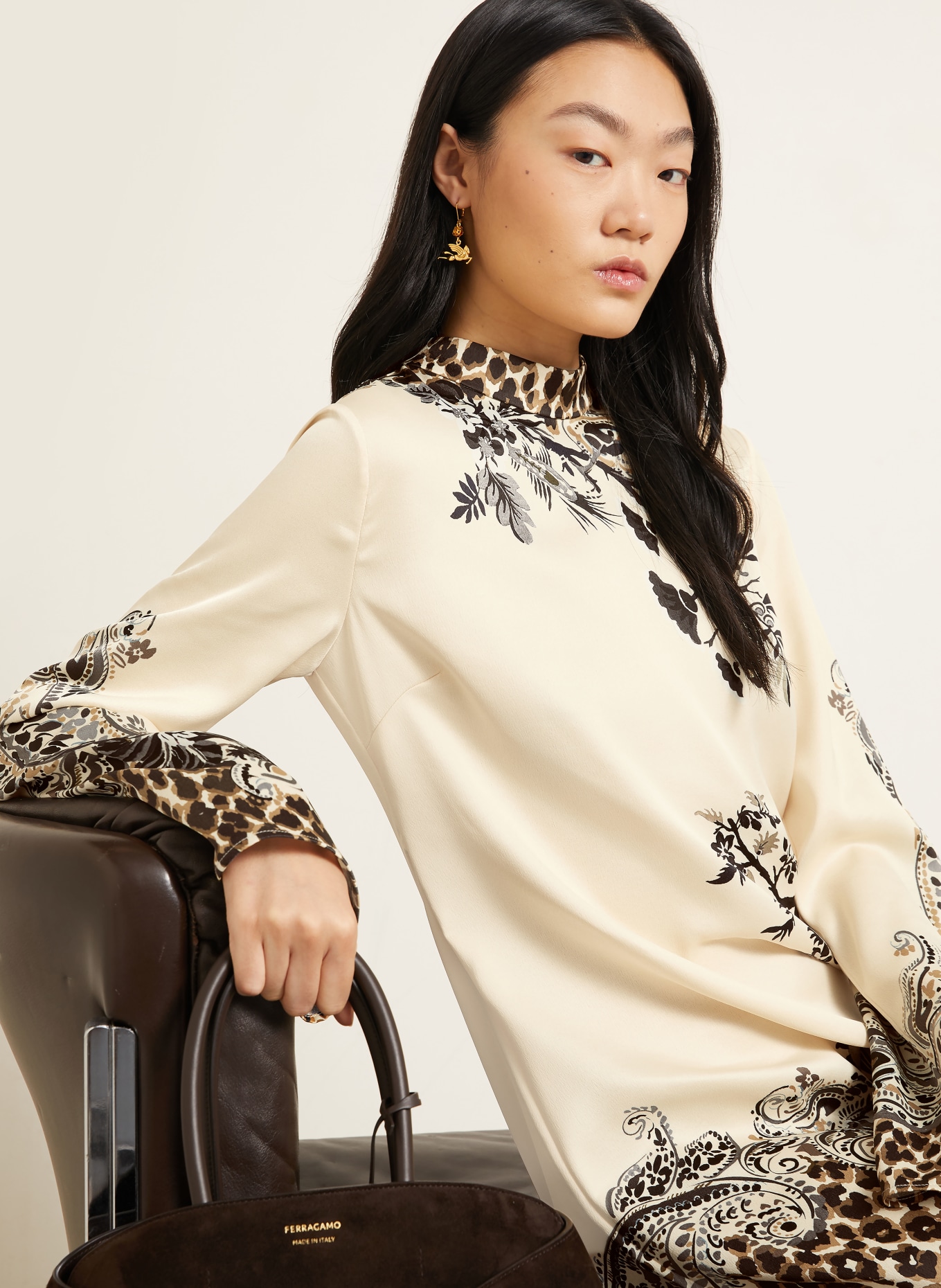 ETRO Robe de cocktail: CRÈME / MARRON / NOIR