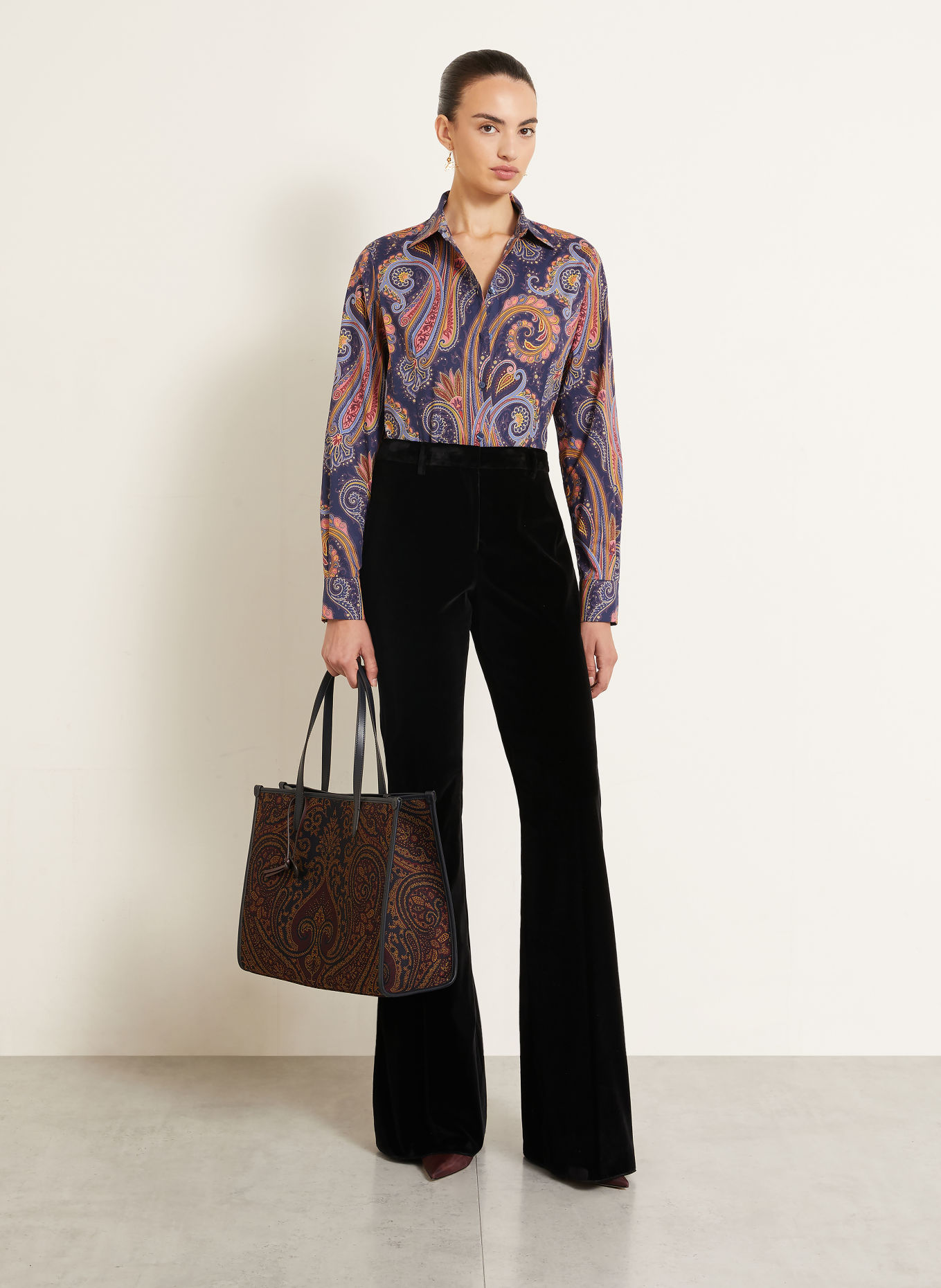 ETRO Hemdbluse: DUNKELLILA / ROSA / HELLBLAU