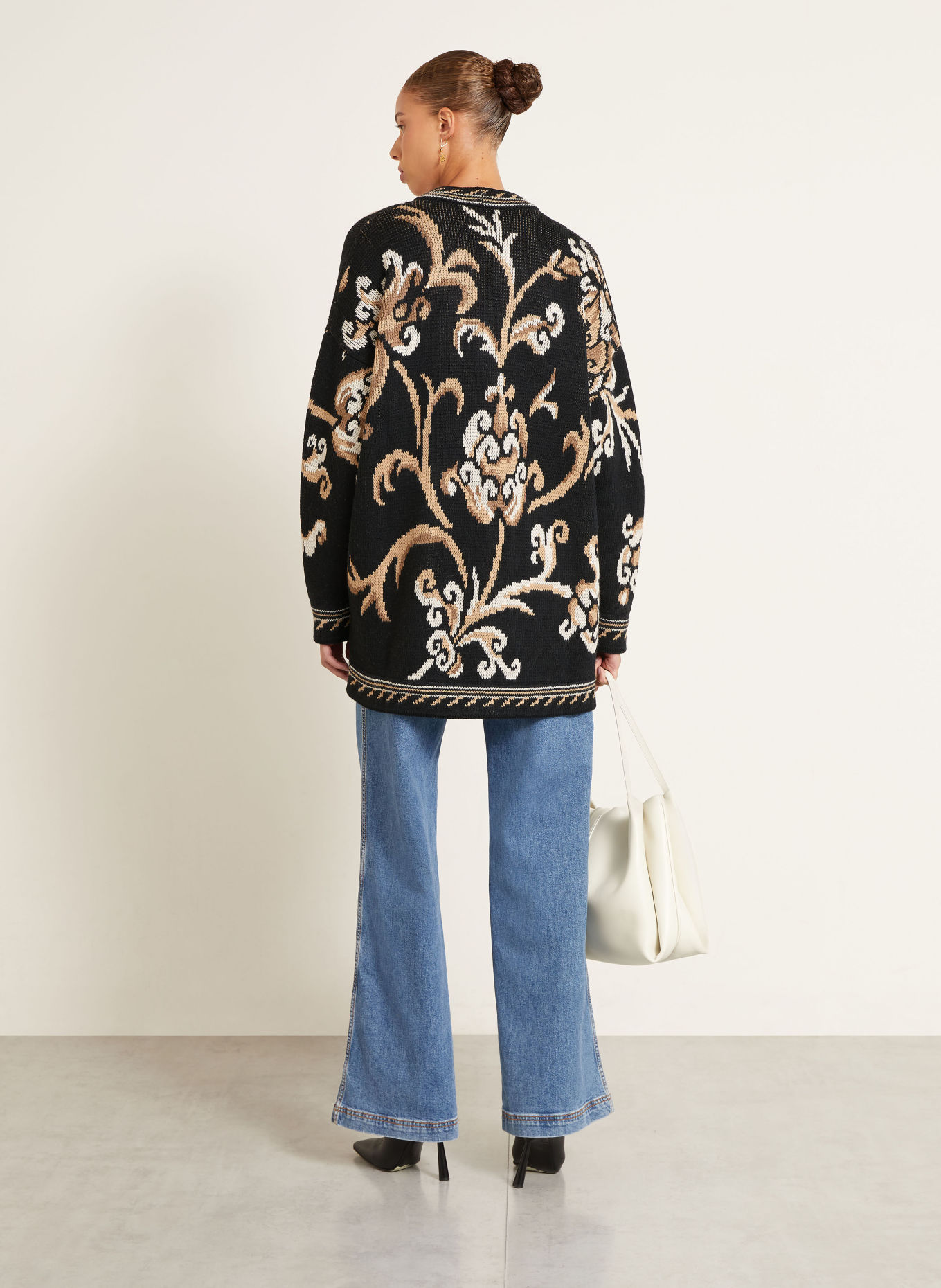 ETRO Strickjacke: SCHWARZ / BEIGE / CREME