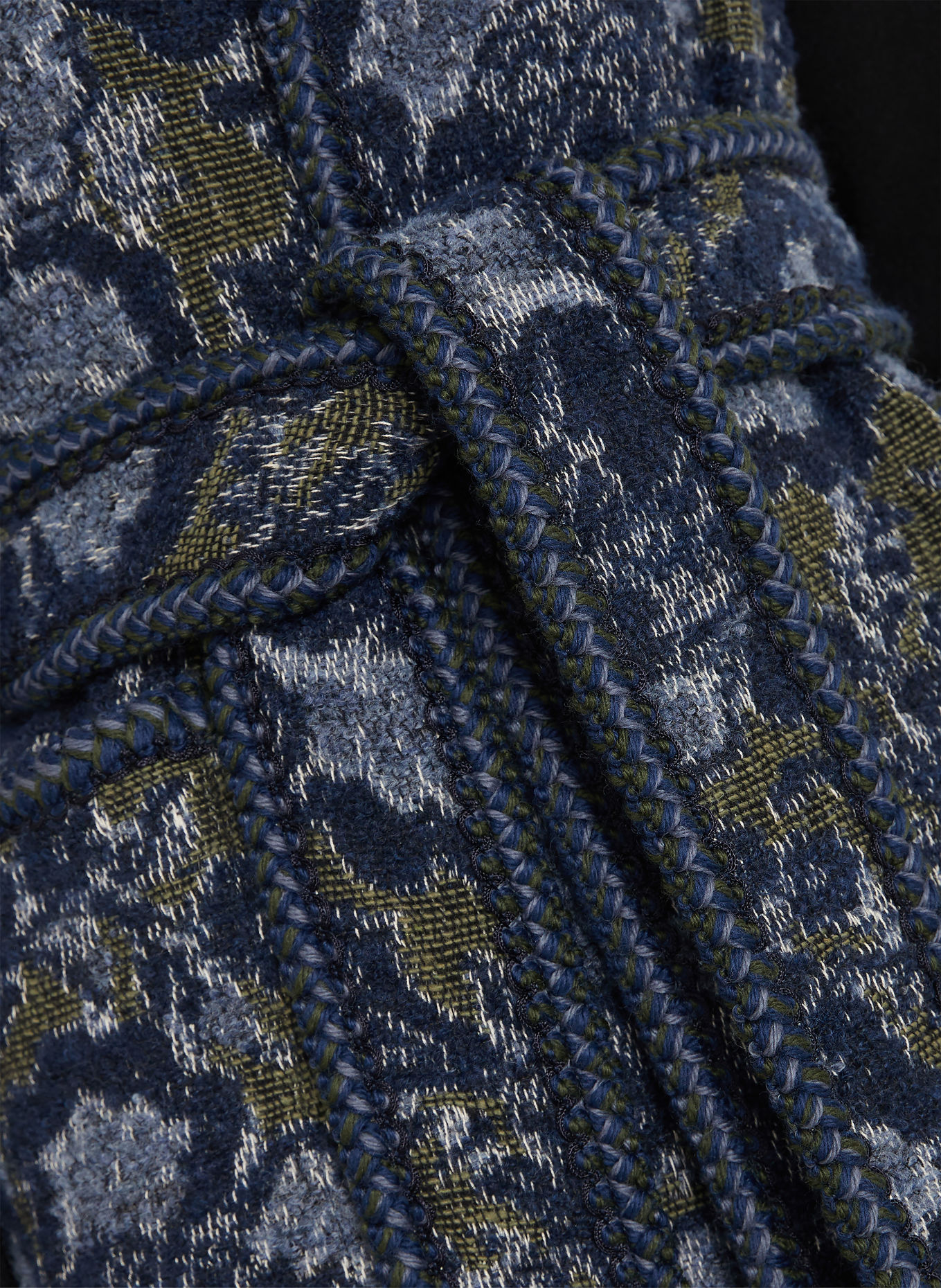 ETRO Blazerweste aus Jacquard: DUNKELBLAU / BLAUGRAU / GRÜN