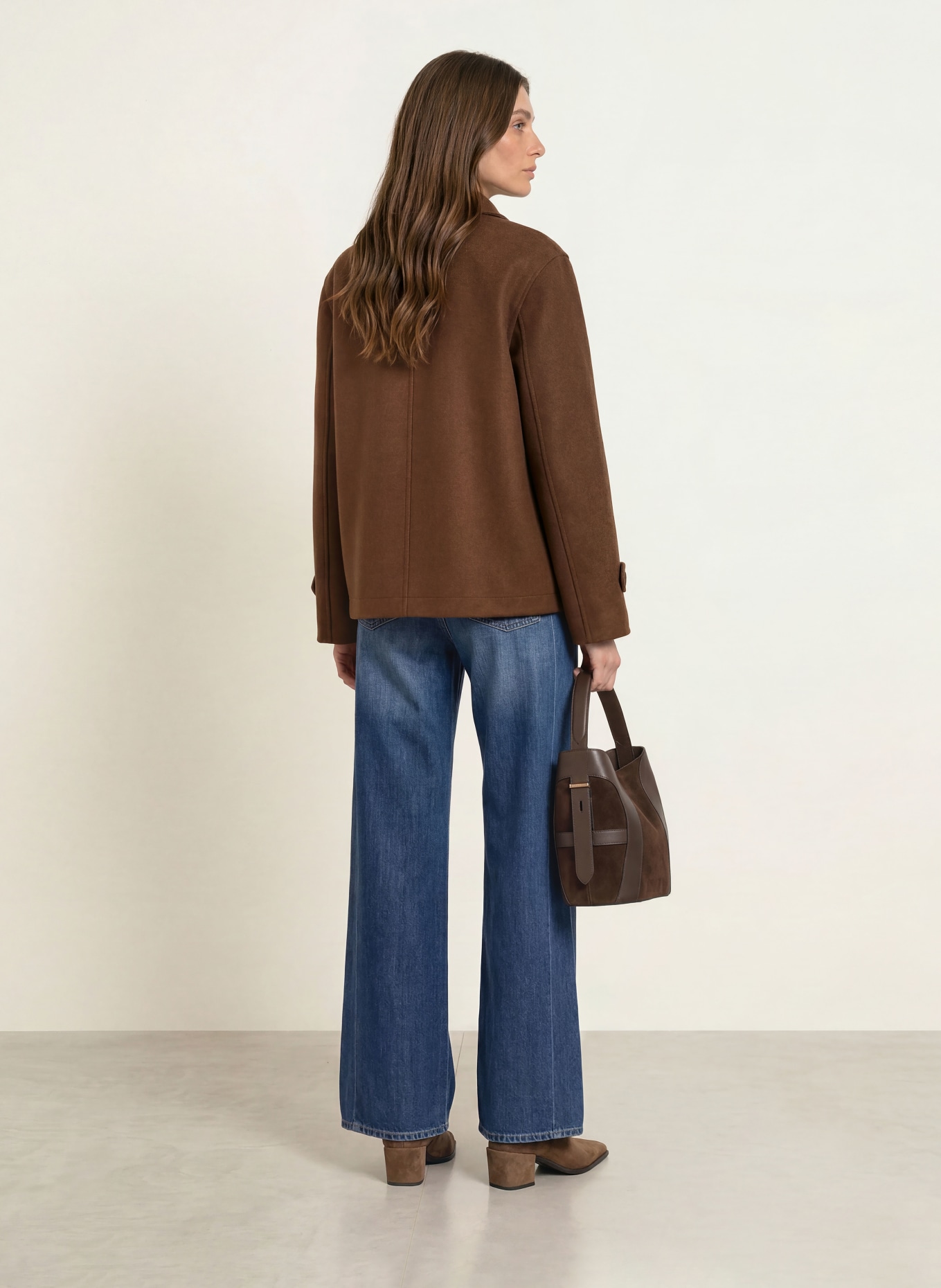 HARRIS WHARF LONDON Pea coat: BROWN