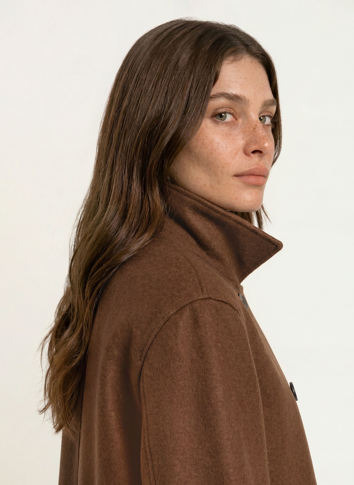 HARRIS WHARF LONDON Pea coat: BROWN