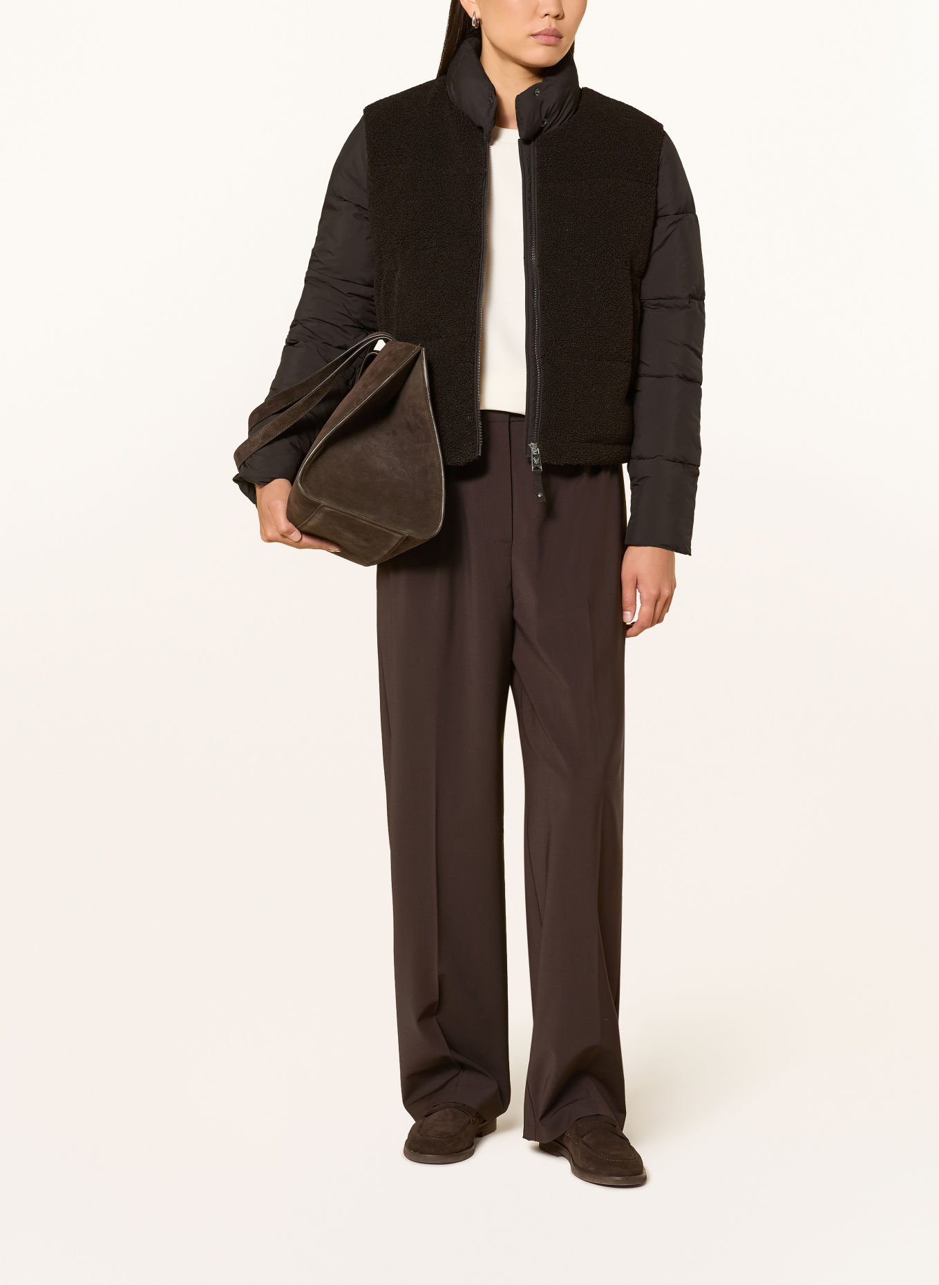 FUCHS SCHMITT GREENSBORO Quilted Jacket in a Mix of Materials: BROWN